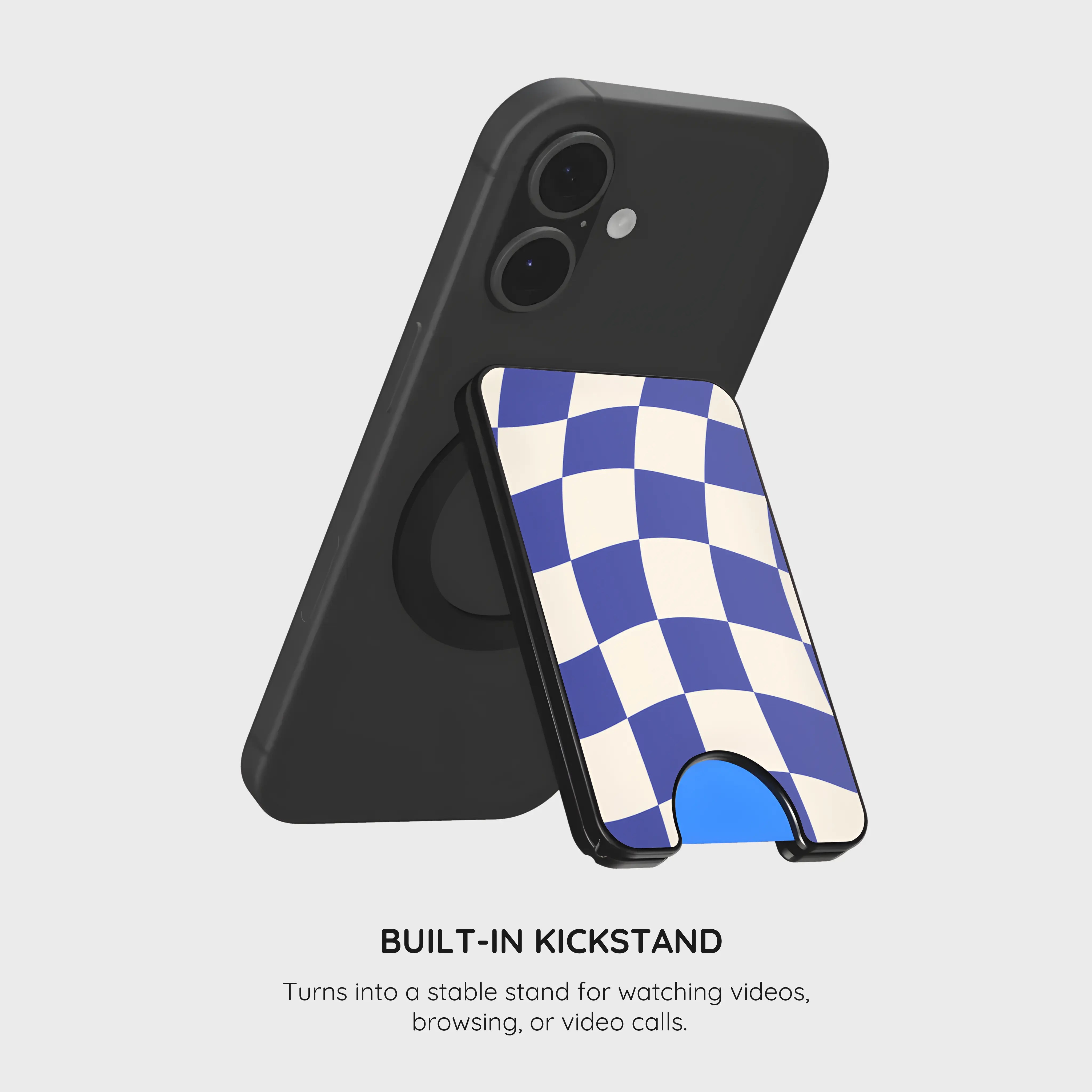 Azure Checkmate - Magnetic Wallet & Stand