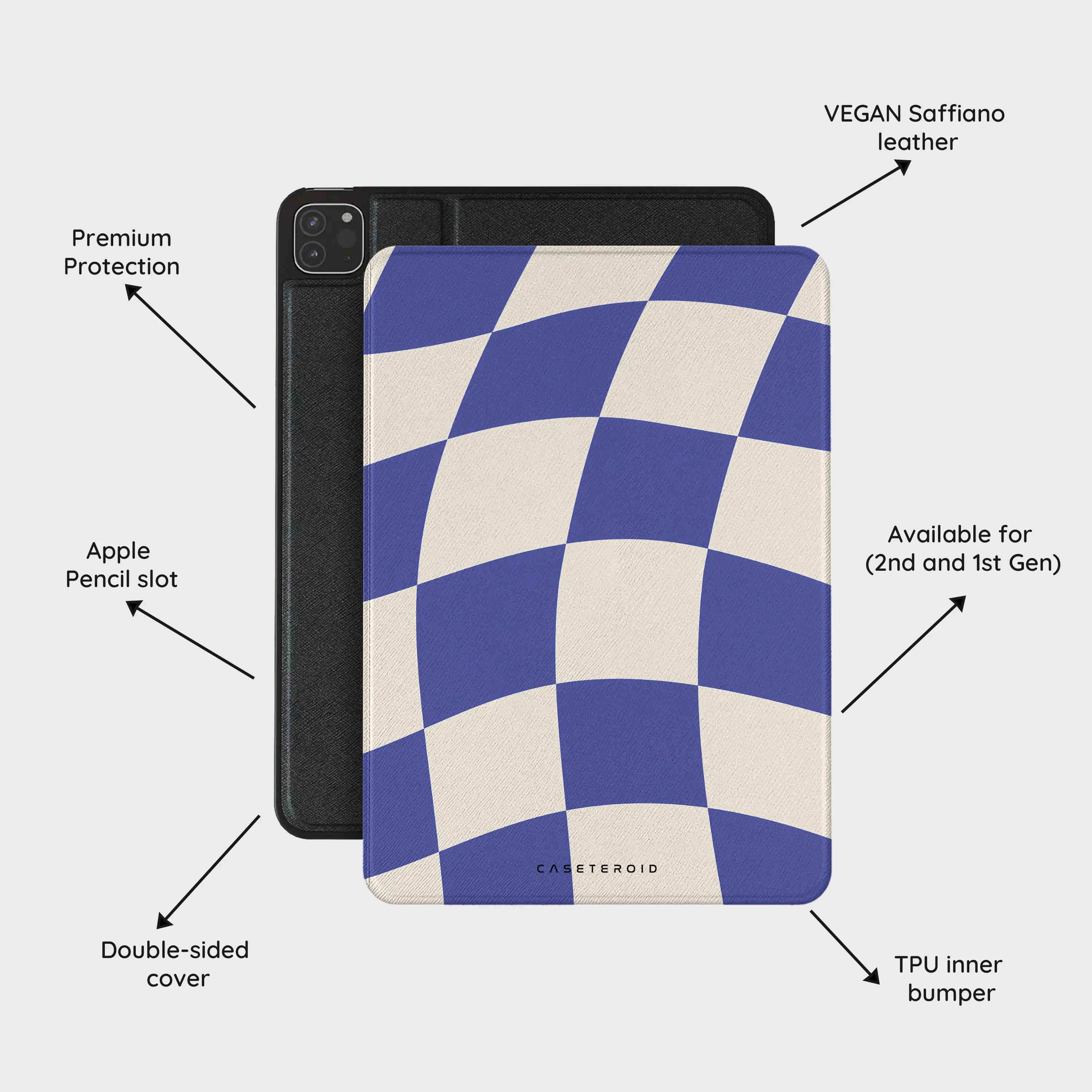 Azure Checkmate - iPad Pro 11 (2nd/1st Gen) Case