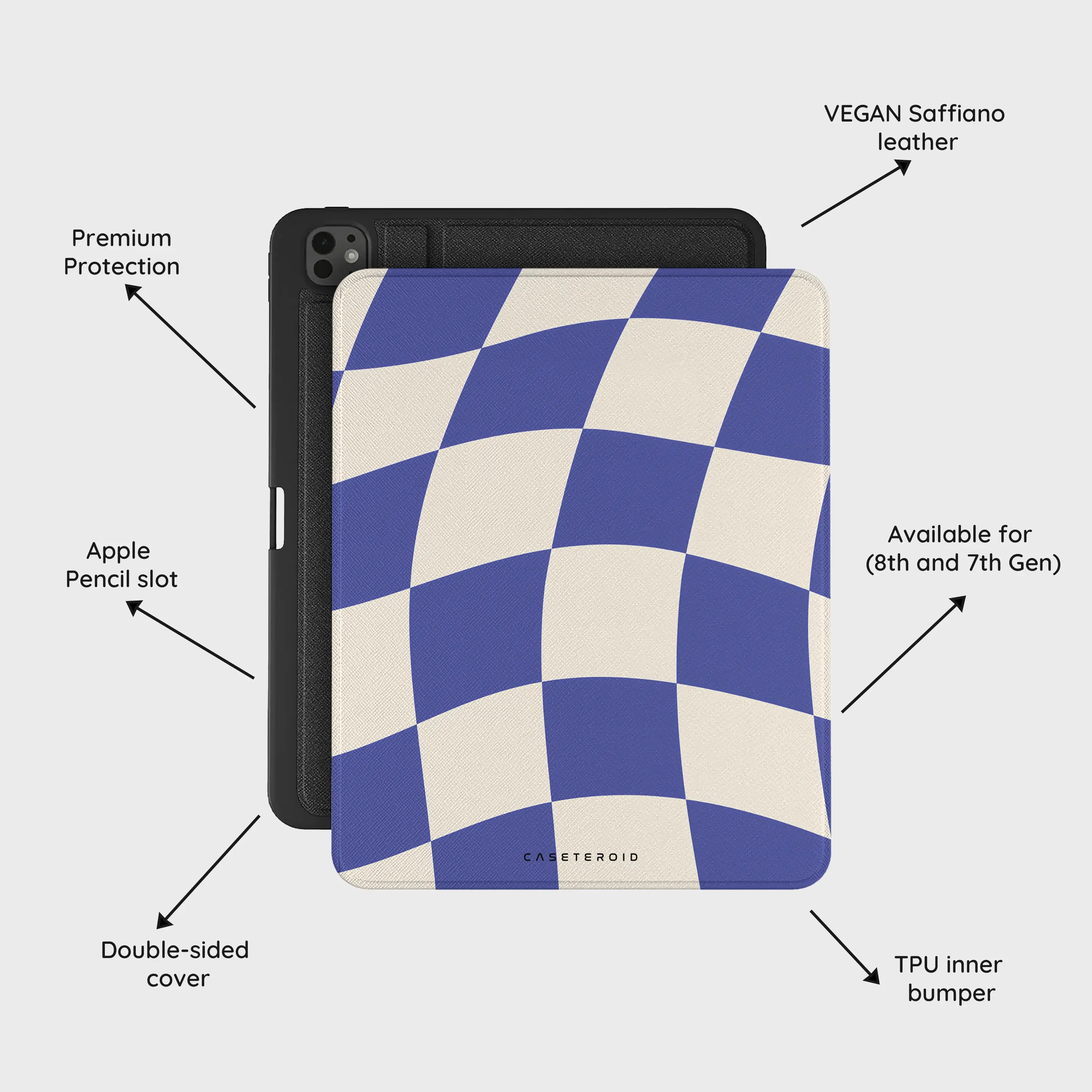 Azure Checkmate - iPad Pro 13 (8th/7th Gen) Case