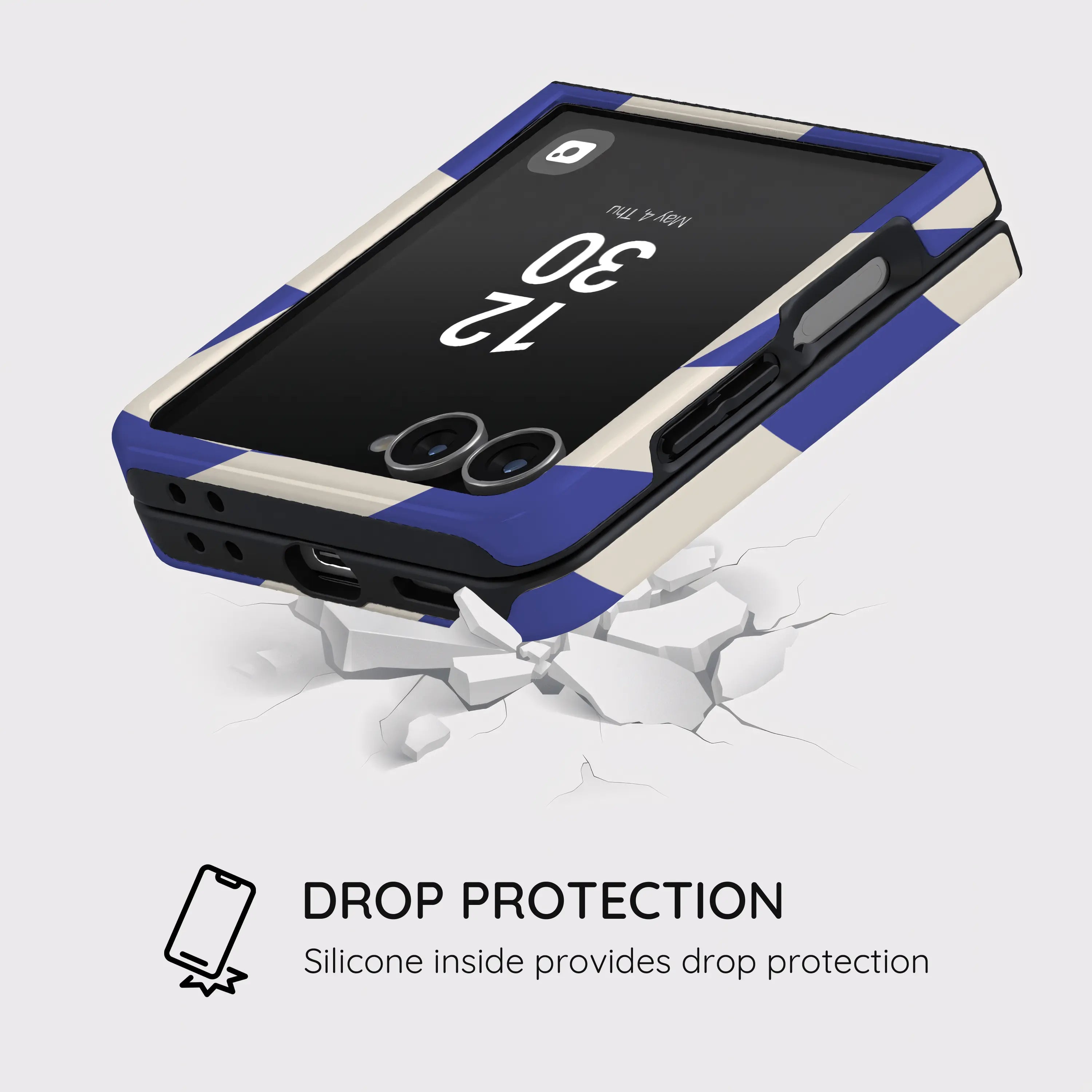 Azure Checkmate - Samsung Galaxy Z Flip 7 Case