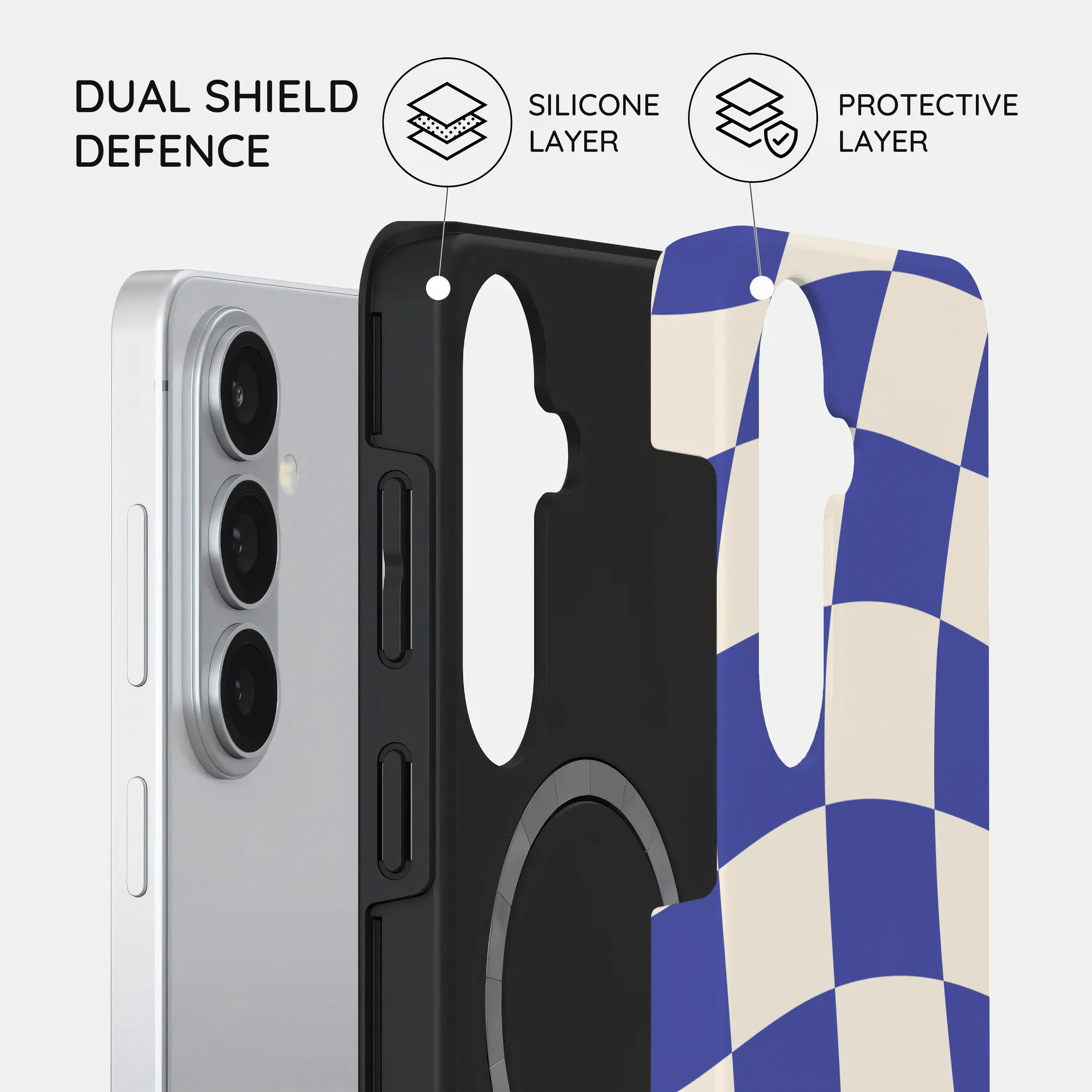 Azure Checkmate - Samsung Galaxy S26 Plus Case
