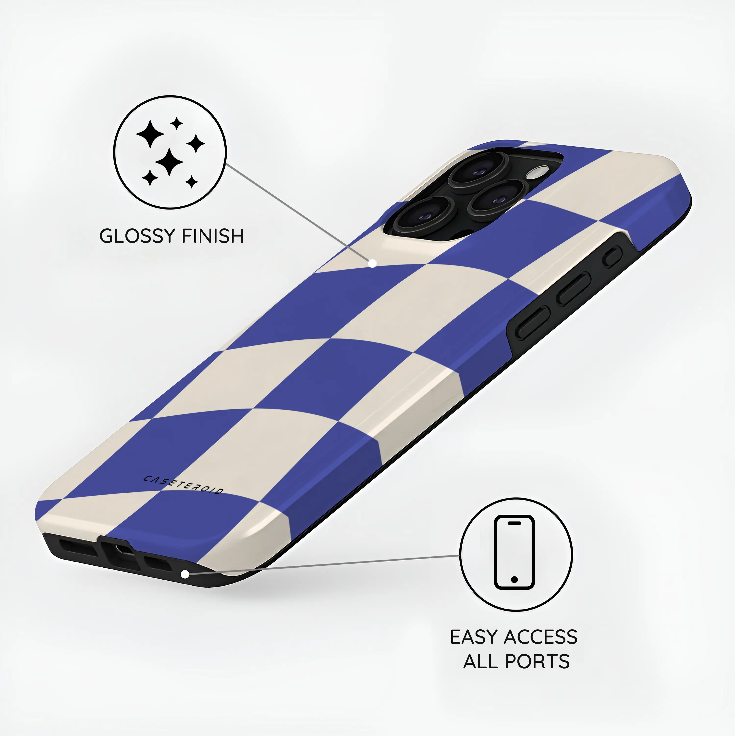 Azure Checkmate - iPhone 15 Pro Case