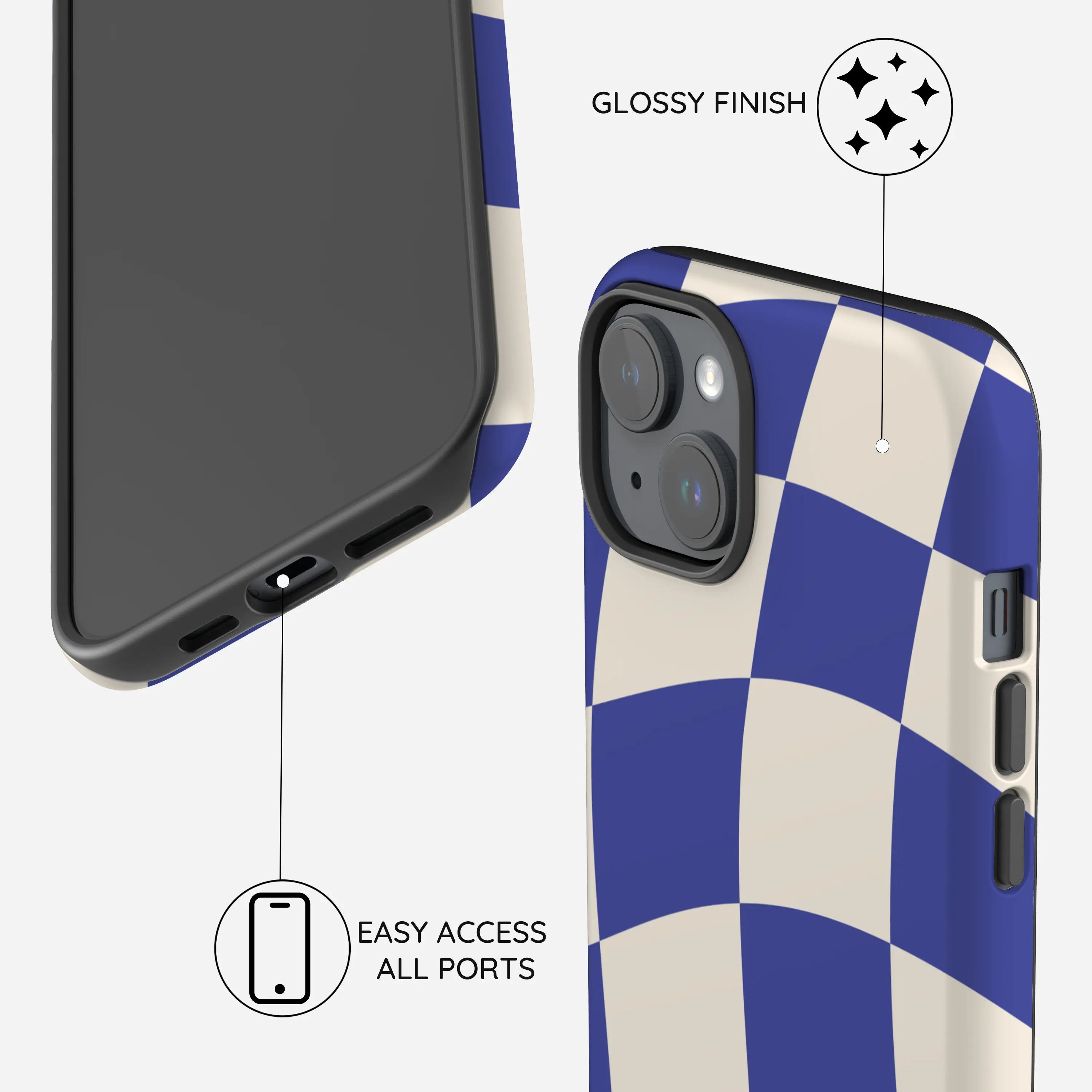 Azure Checkmate - iPhone 15 Plus Case