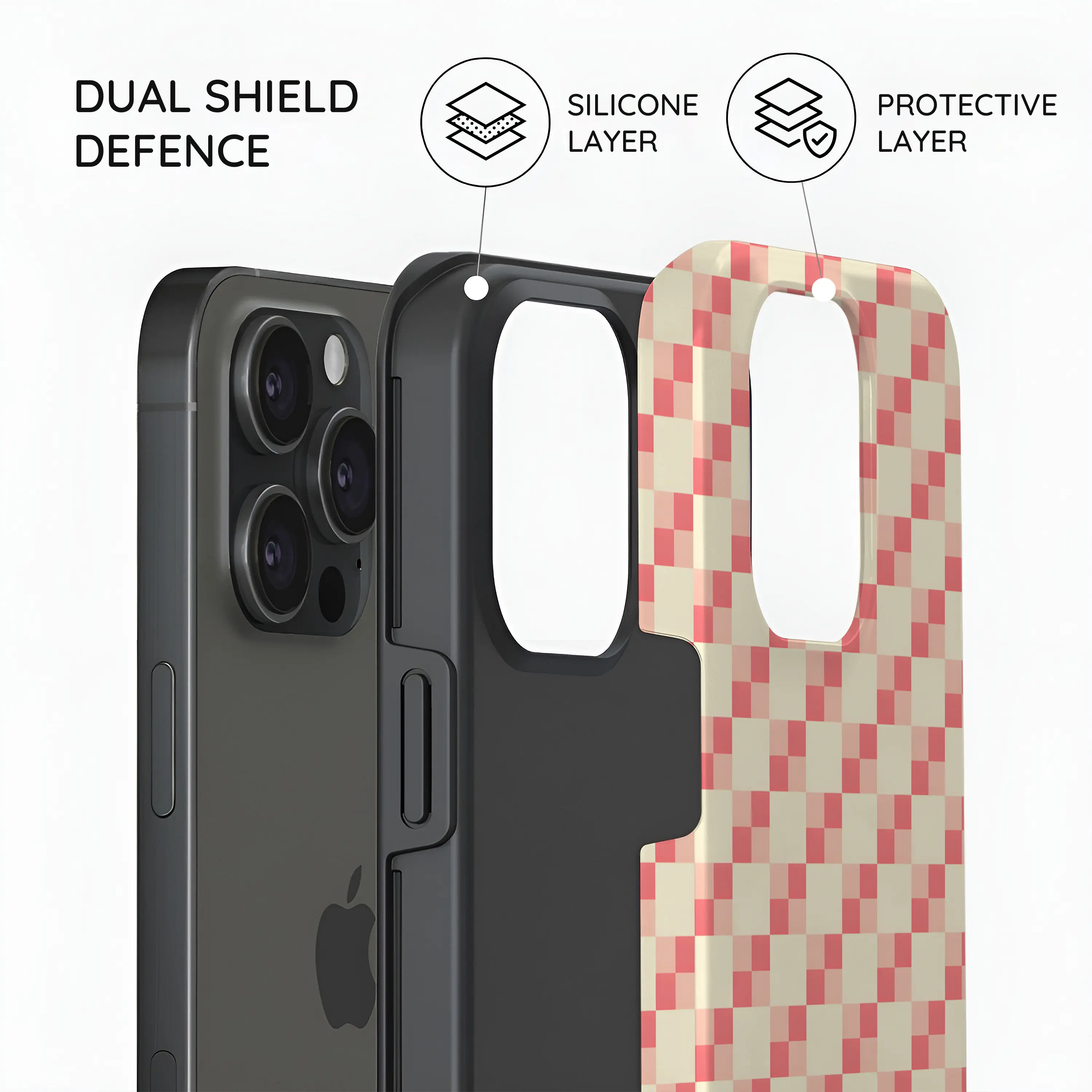 Blush Grid - iPhone 15 Pro Max Case