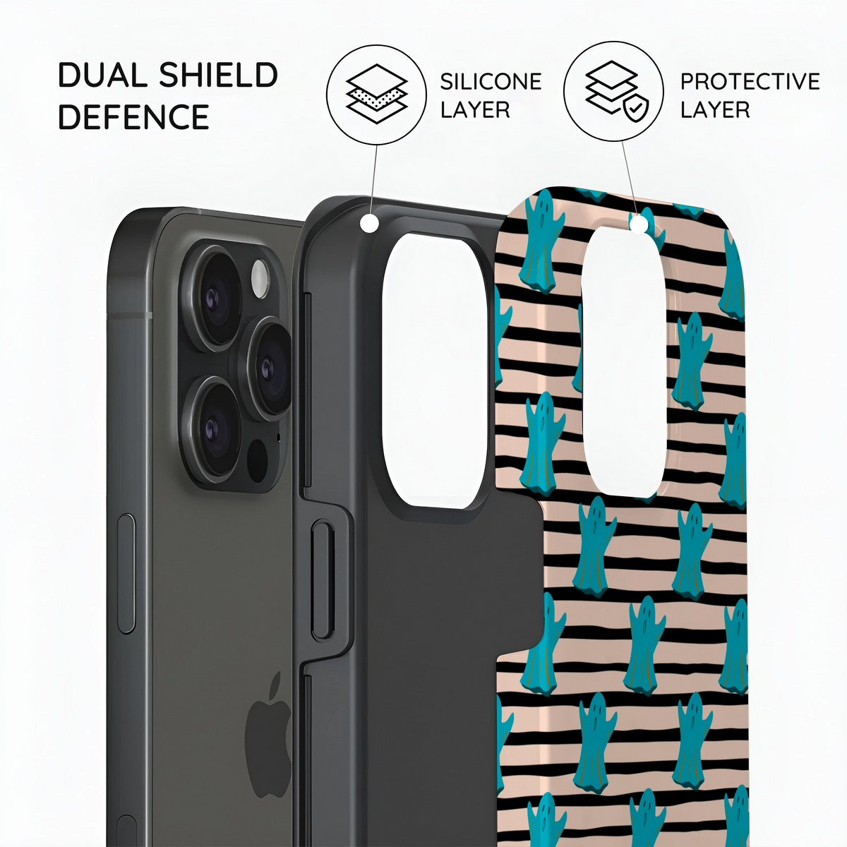 Boo Stripes - iPhone 15 Pro Case