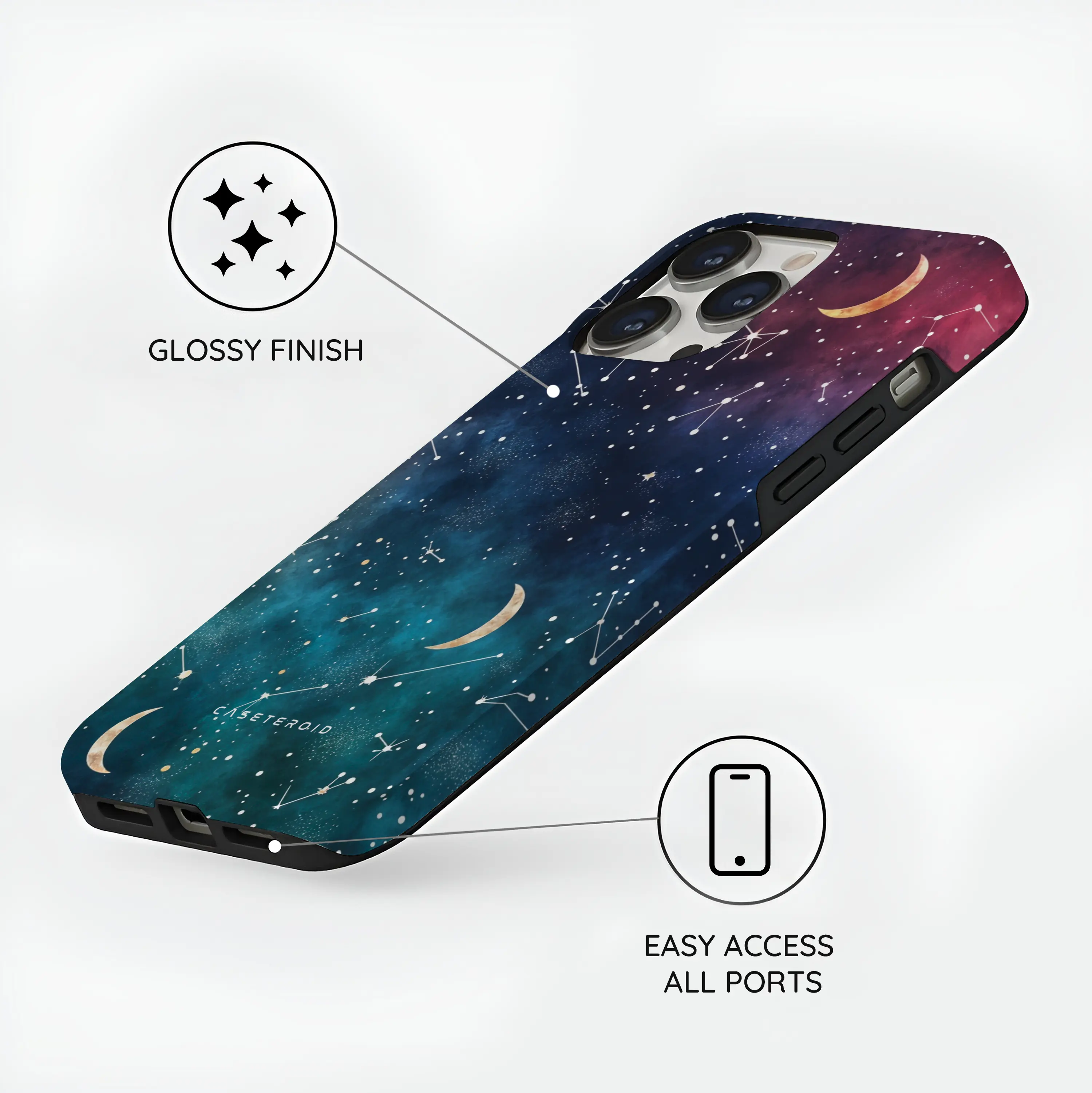 Cosmic Moonlit Pattern - iPhone 14 Pro Case