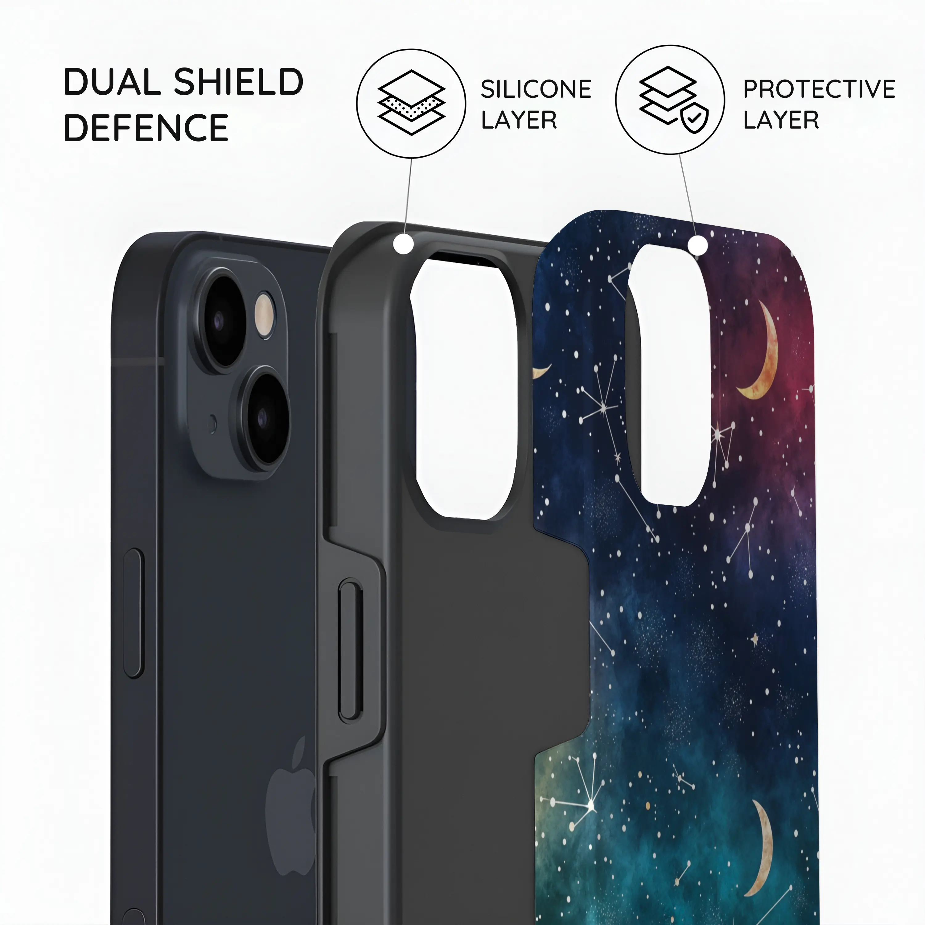 Cosmic Moonlit Pattern - iPhone 15 Plus Case