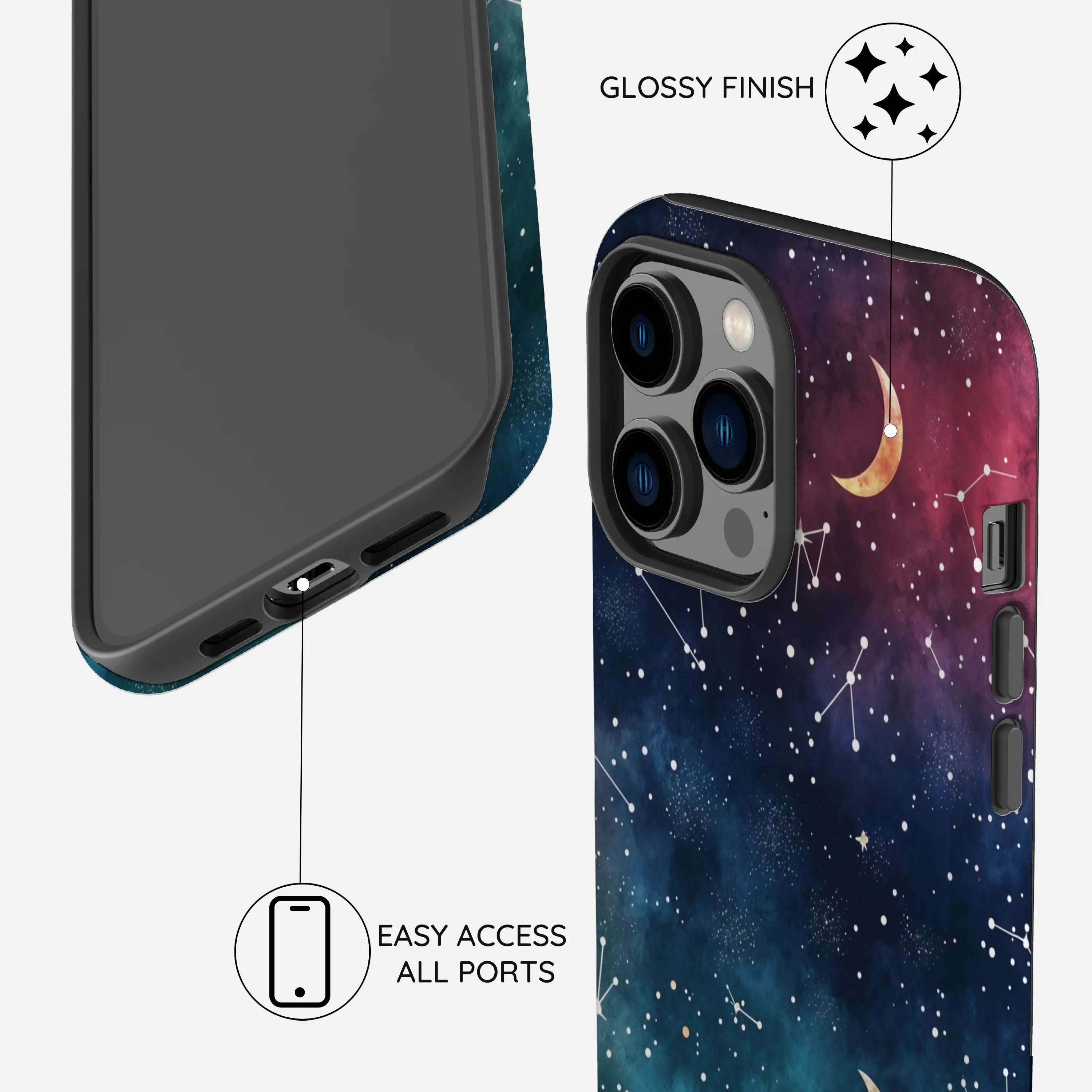 Cosmic Moonlit Pattern - iPhone 14 Pro Max Case