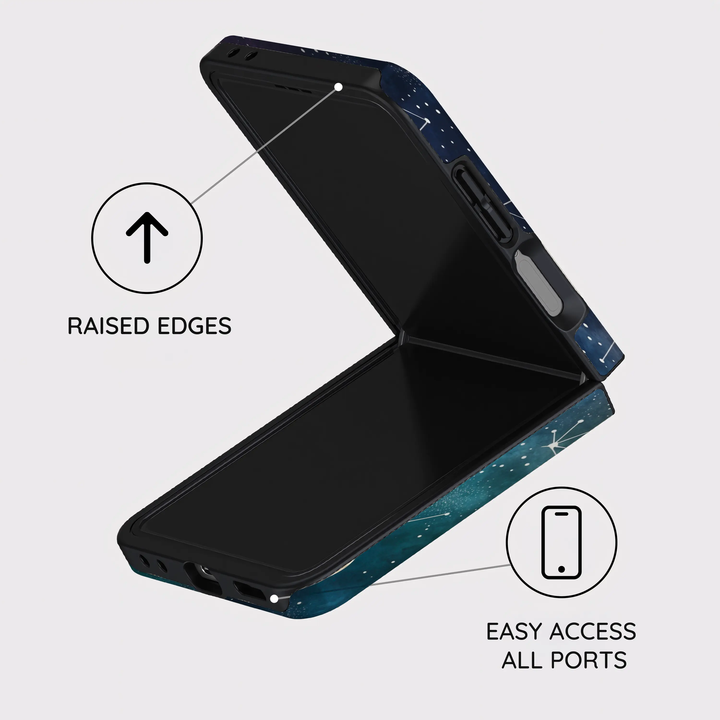 Cosmic Moonlit Pattern - Samsung Galaxy Z Flip 7 Case