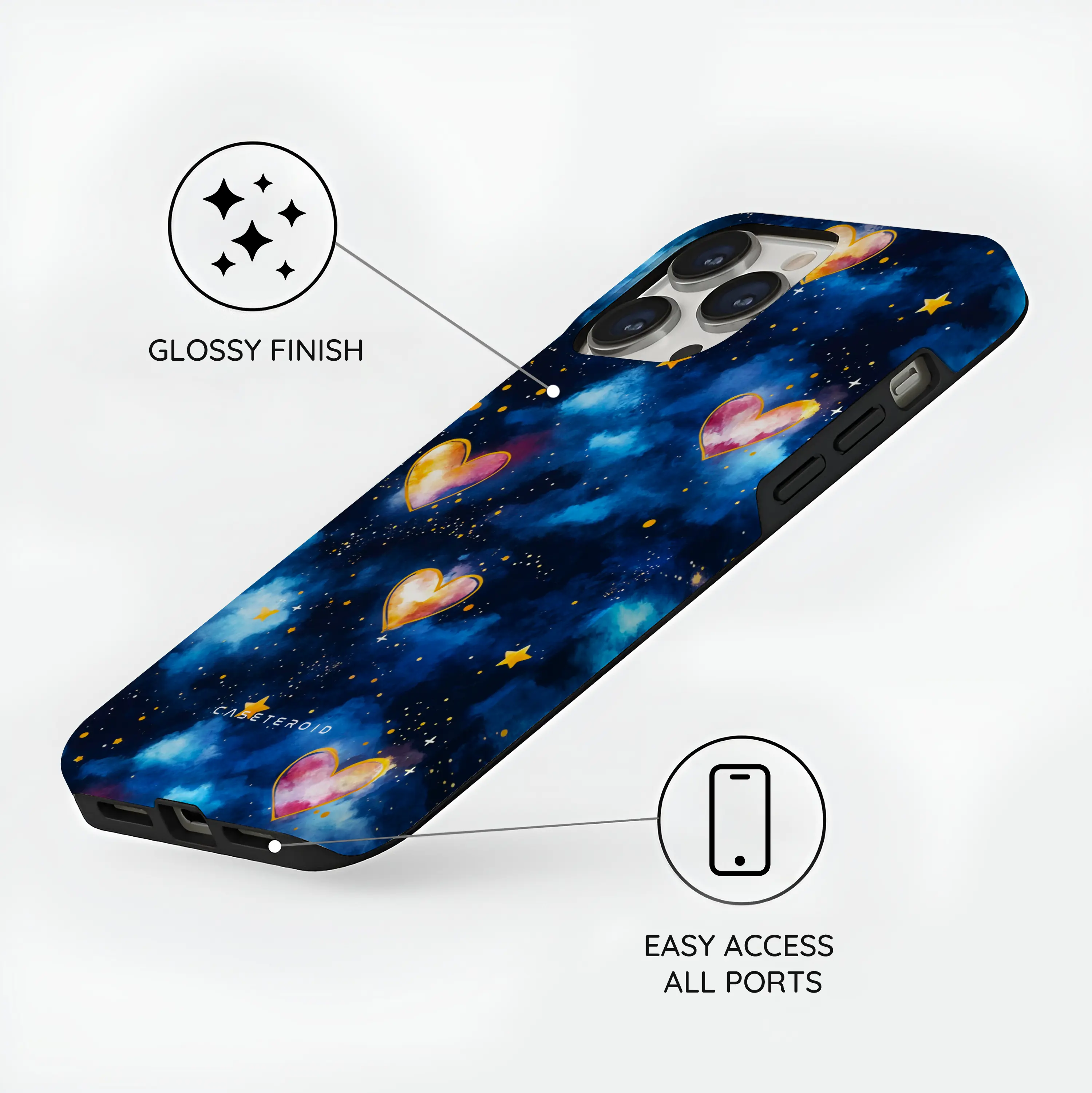Hearts of the Cosmos - iPhone 14 Pro Case