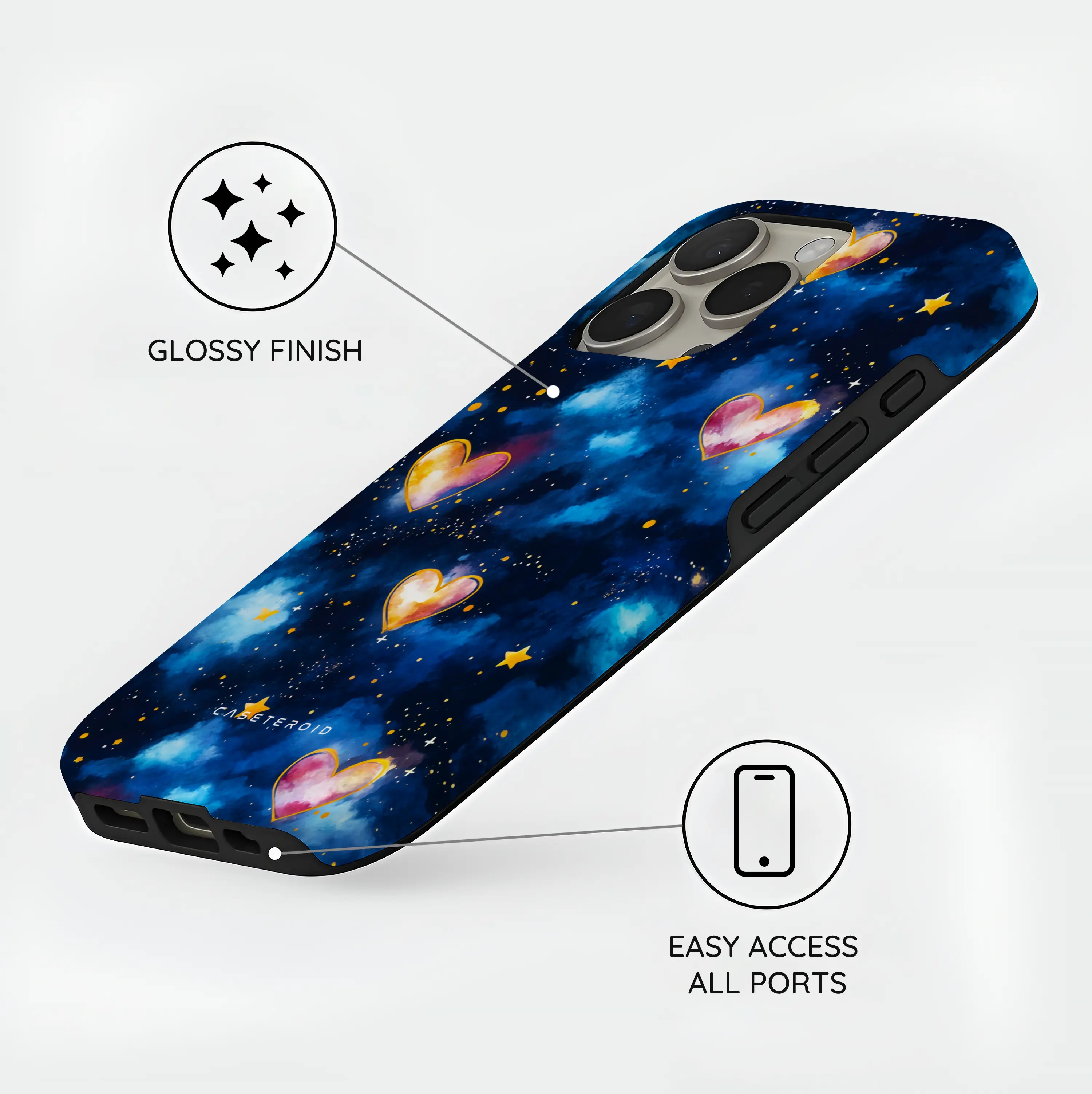 Hearts of the Cosmos - iPhone 16 Plus Case