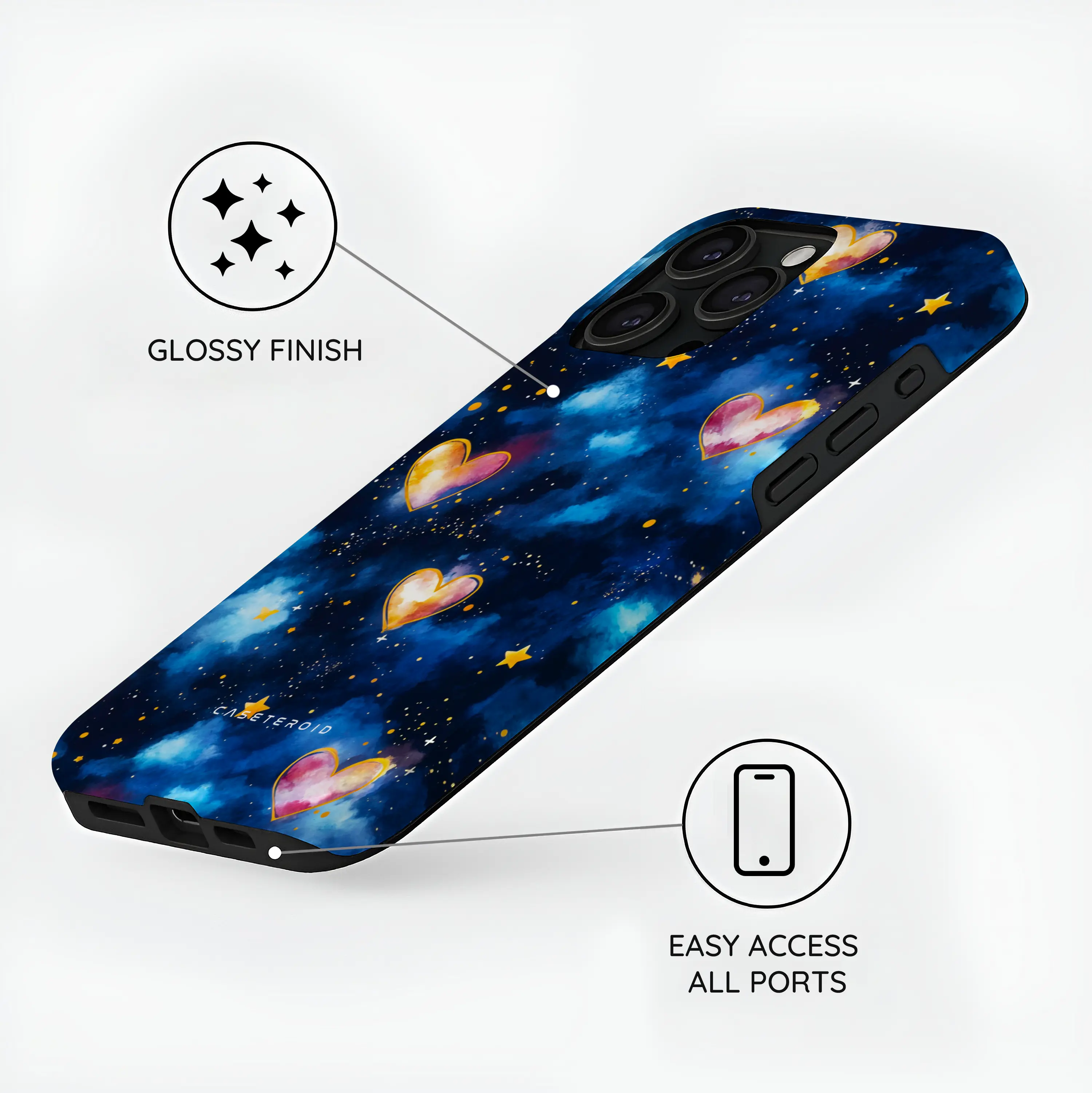 Hearts of the Cosmos - iPhone 15 Pro Case