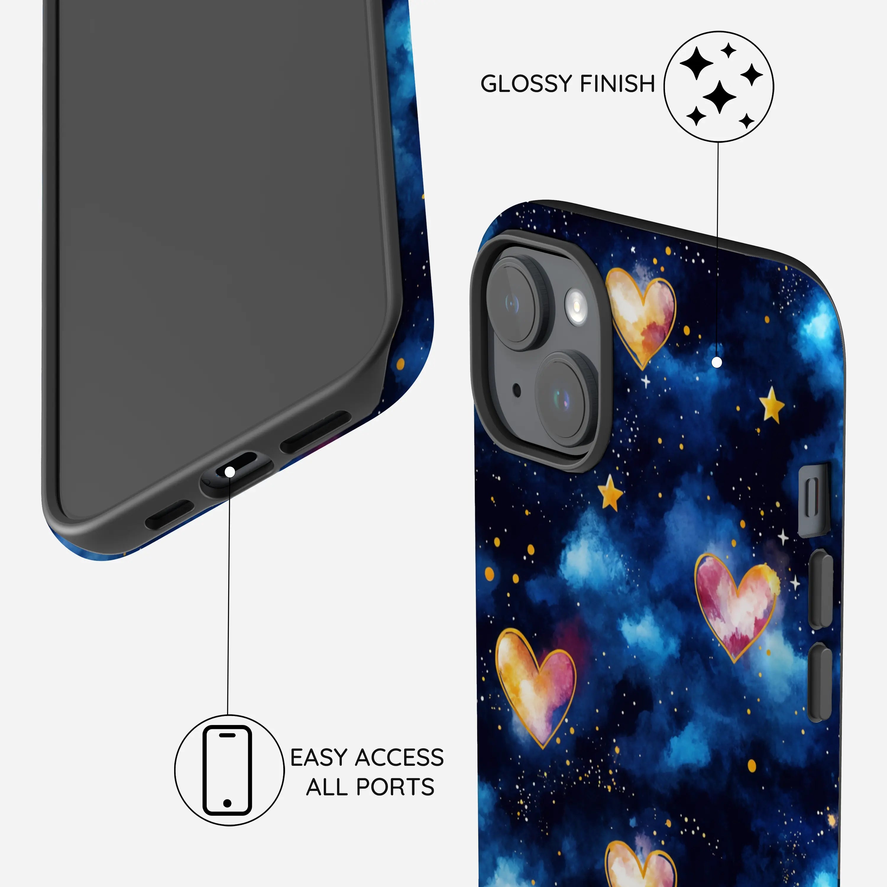 Hearts of the Cosmos - iPhone 15 Plus Case