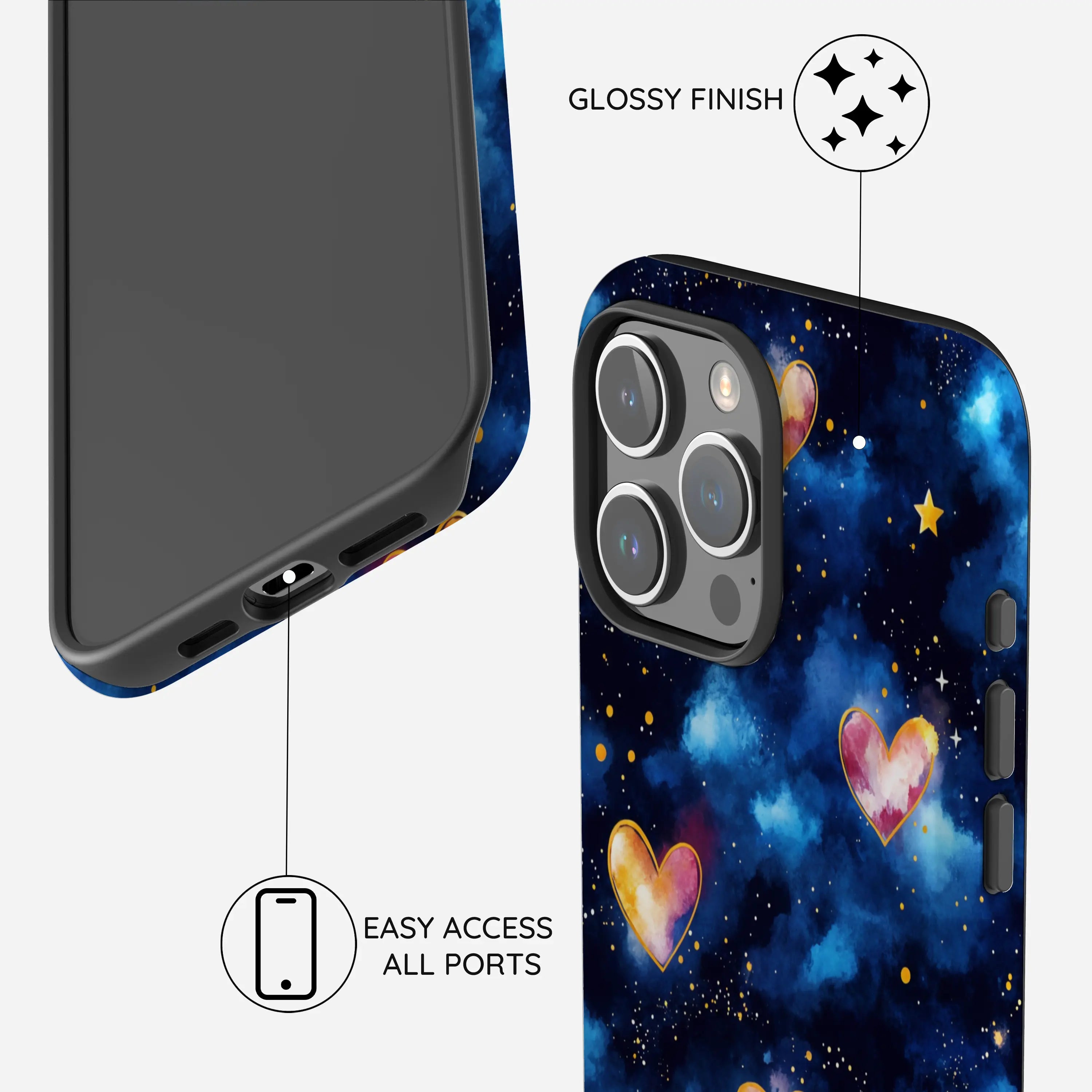 Hearts of the Cosmos - iPhone 15 Pro Case