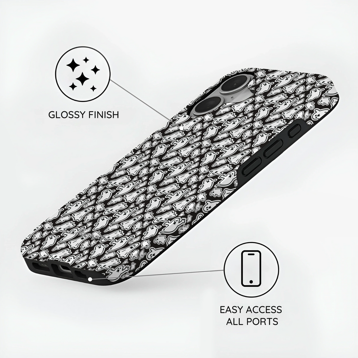 Monochrome Mayhem - iPhone 16 Case