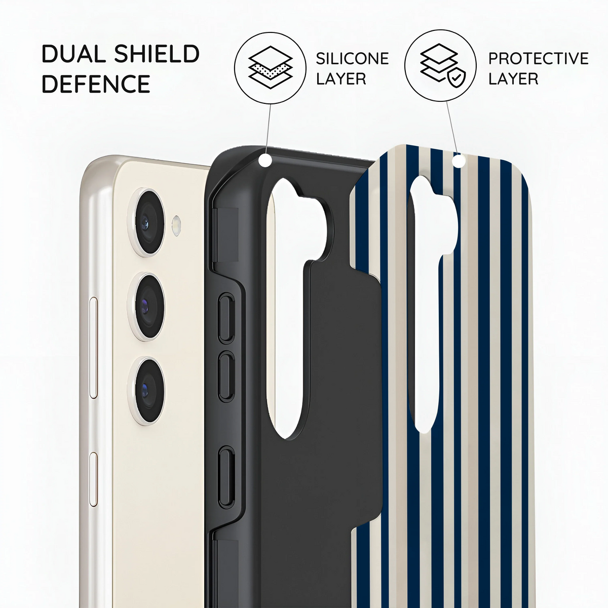 Navy Stripes - Samsung Galaxy S23 Case