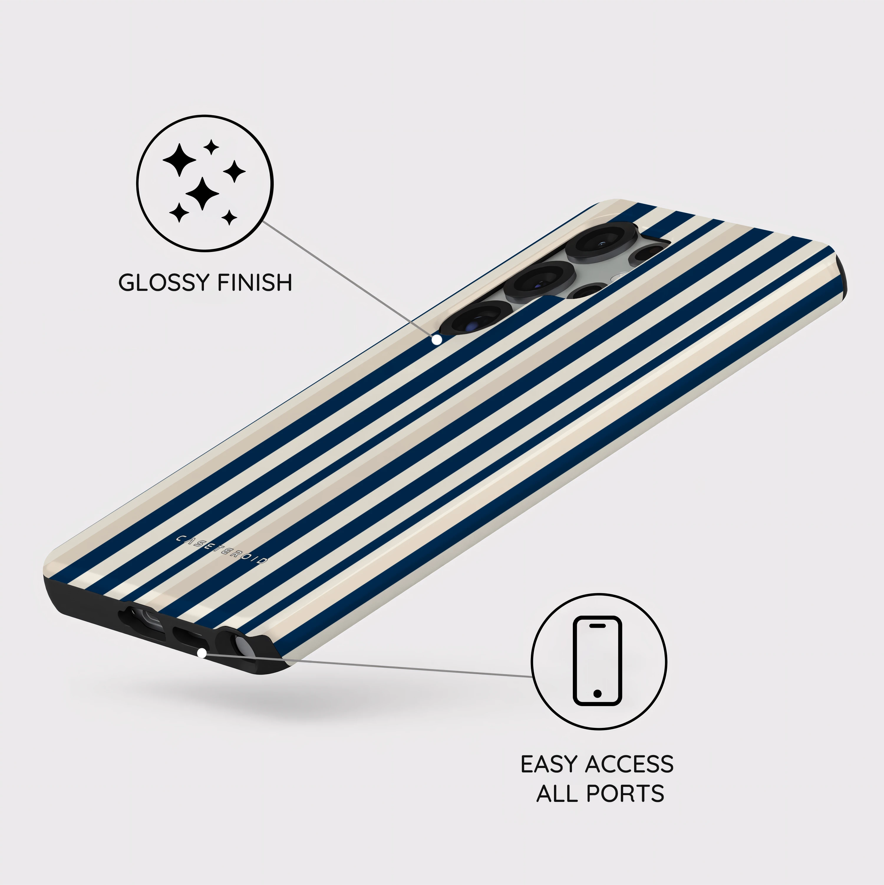 Navy Stripes - Samsung Galaxy S25 Ultra Case
