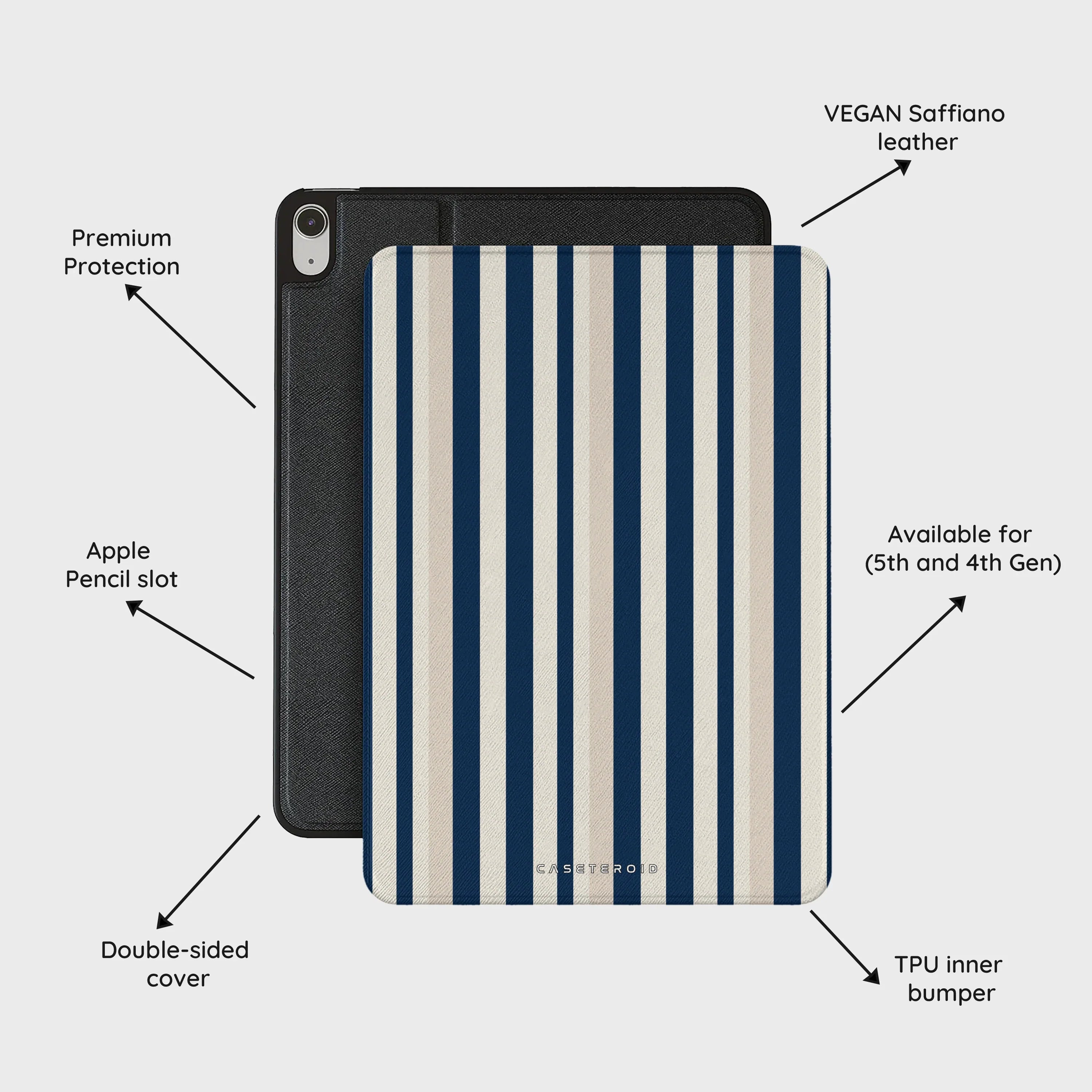 Navy Stripes - iPad Air 10.9 (5th/4th Gen) Case