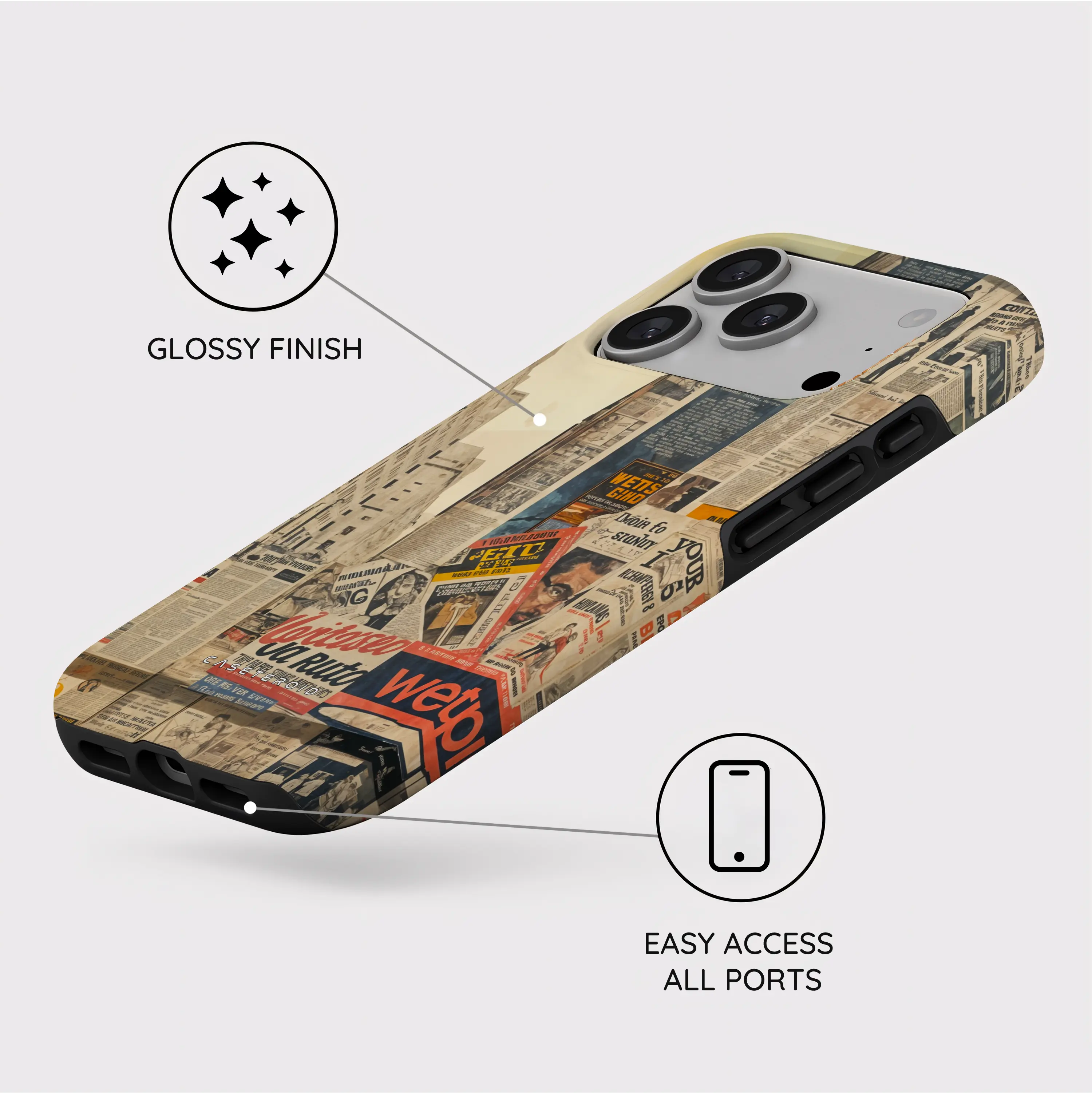 Newsprint Chronicles - iPhone 17 Pro Case