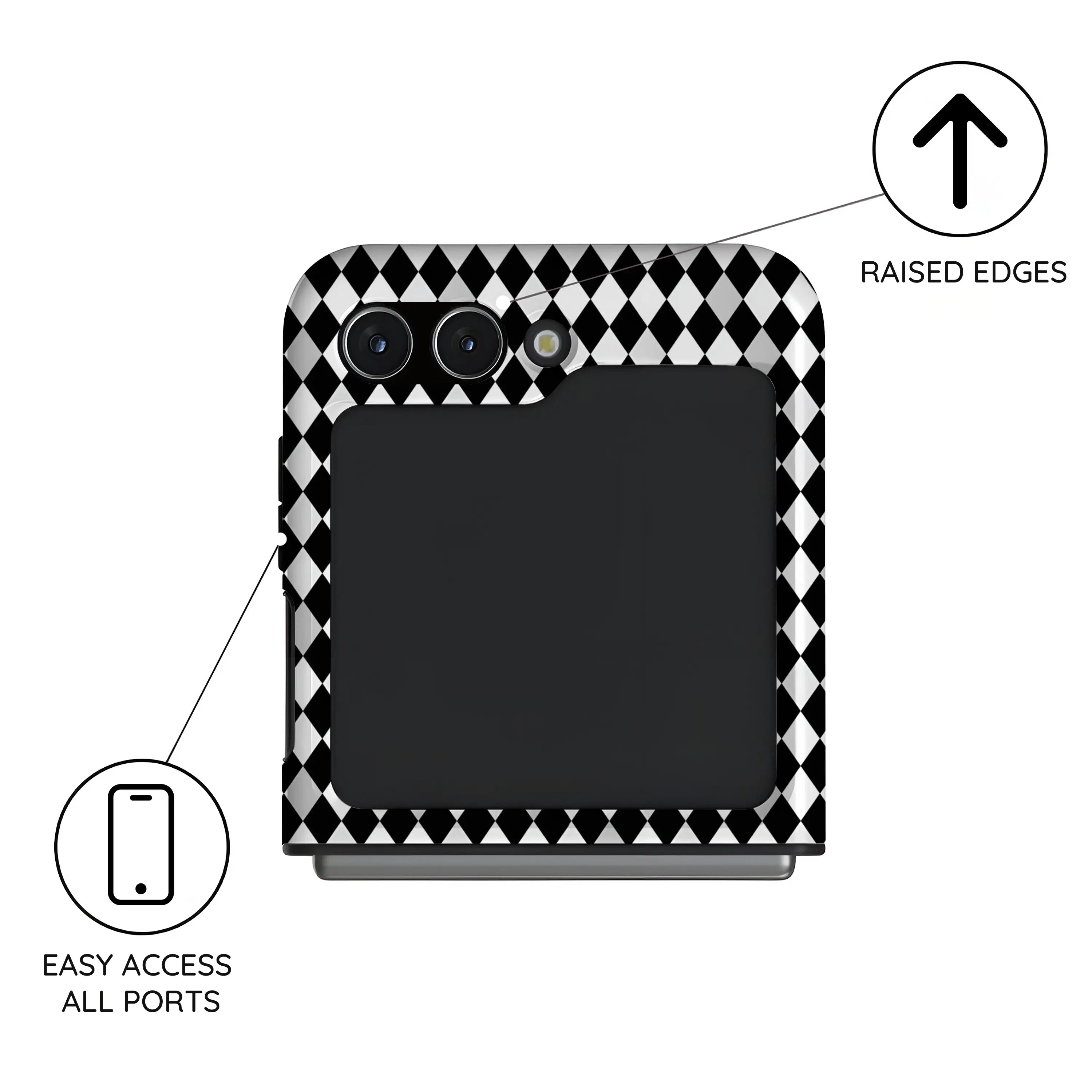 Noir Diamonds - Samsung Galaxy Z Flip 5 Case
