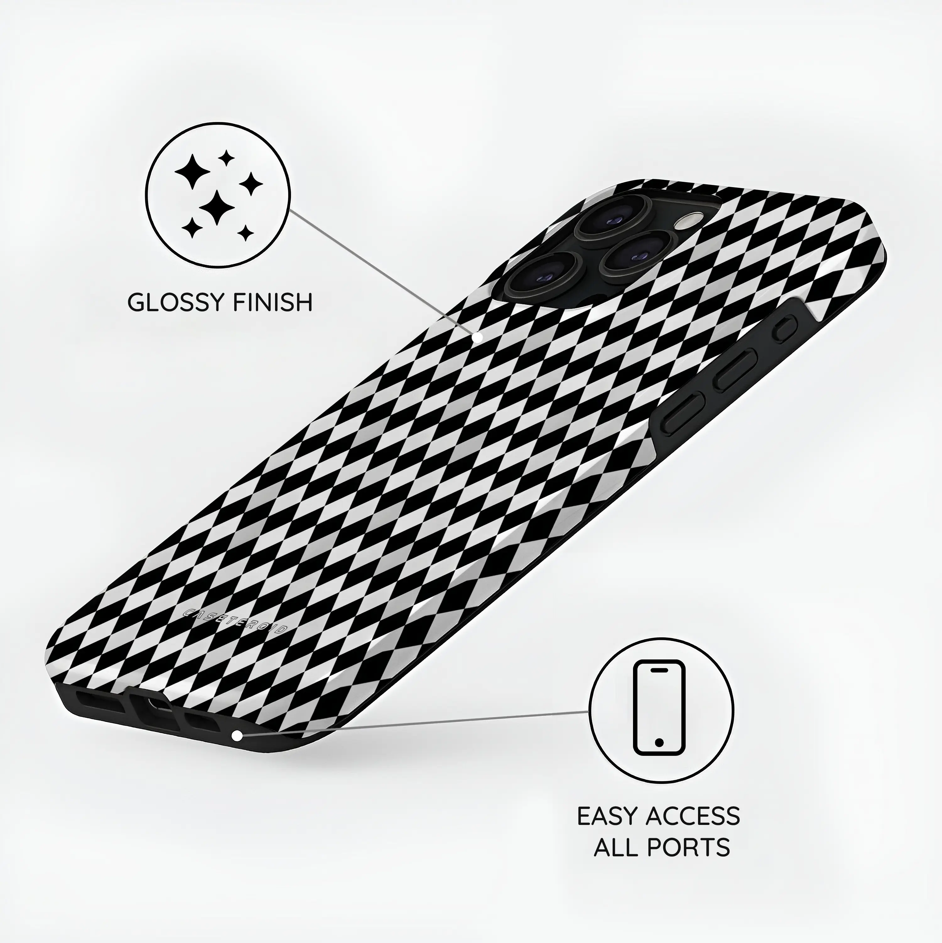 Noir Diamonds - iPhone 15 Pro Case