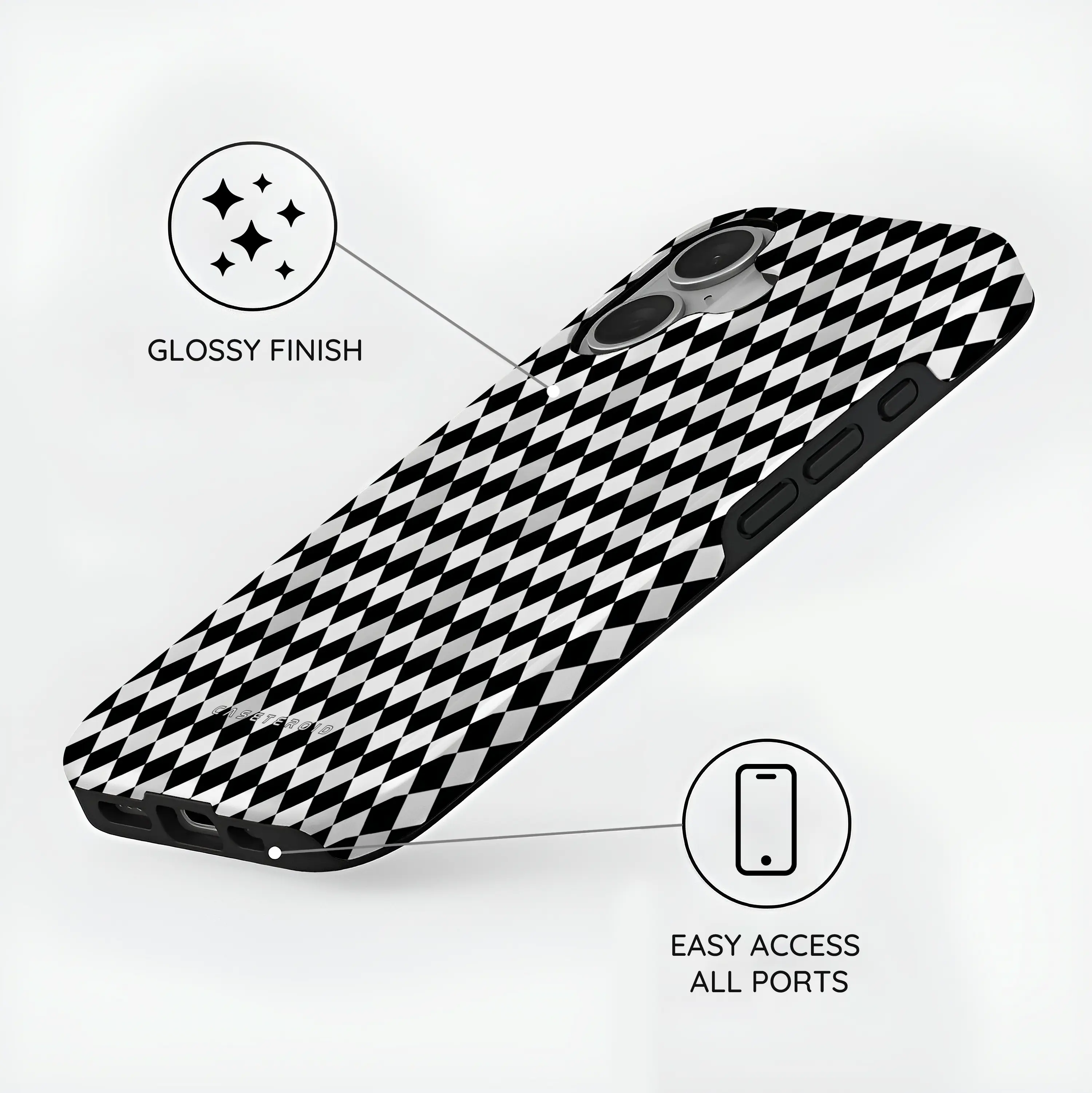 Noir Diamonds - iPhone 16 Case