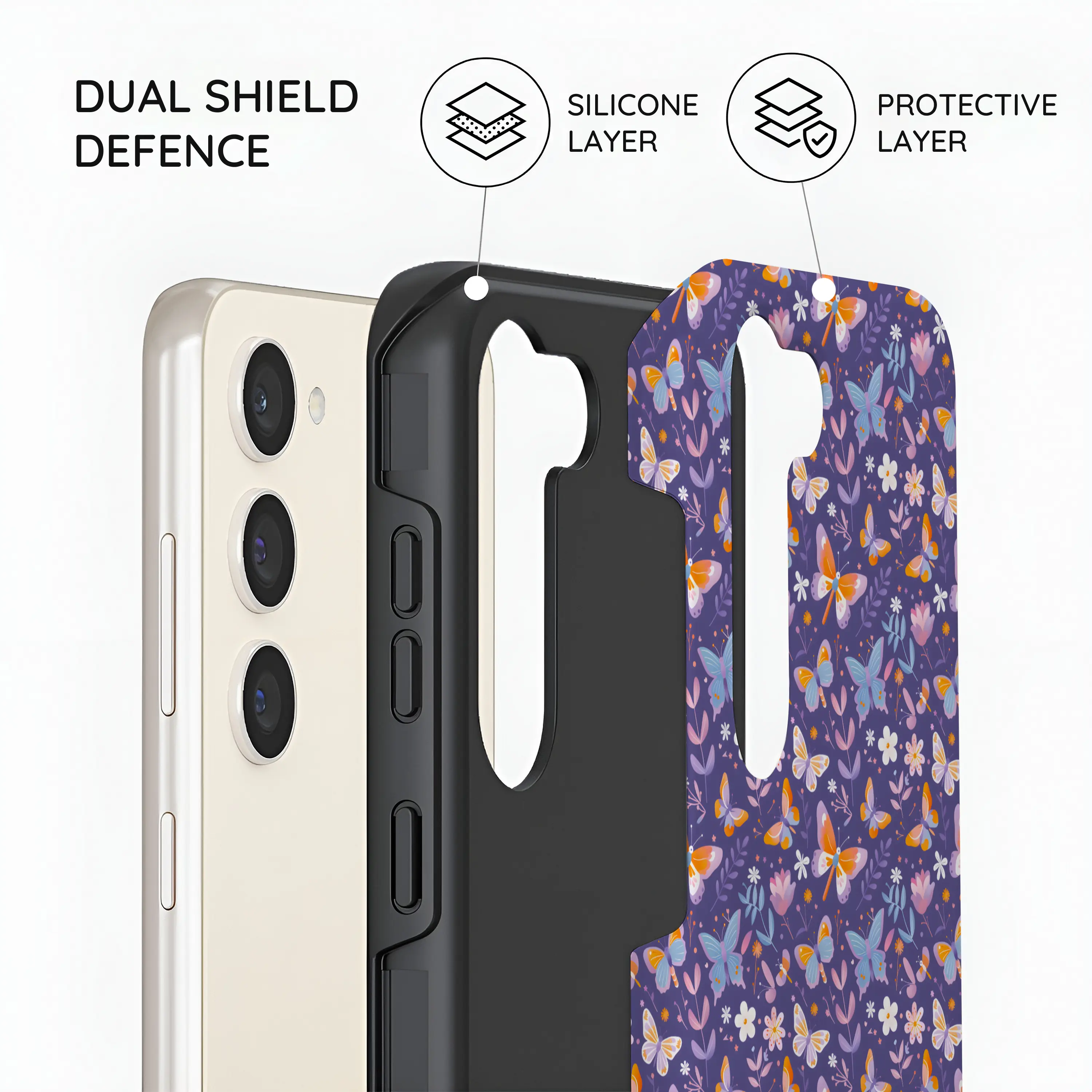 Violet Flutter - Samsung Galaxy S23 Plus Case