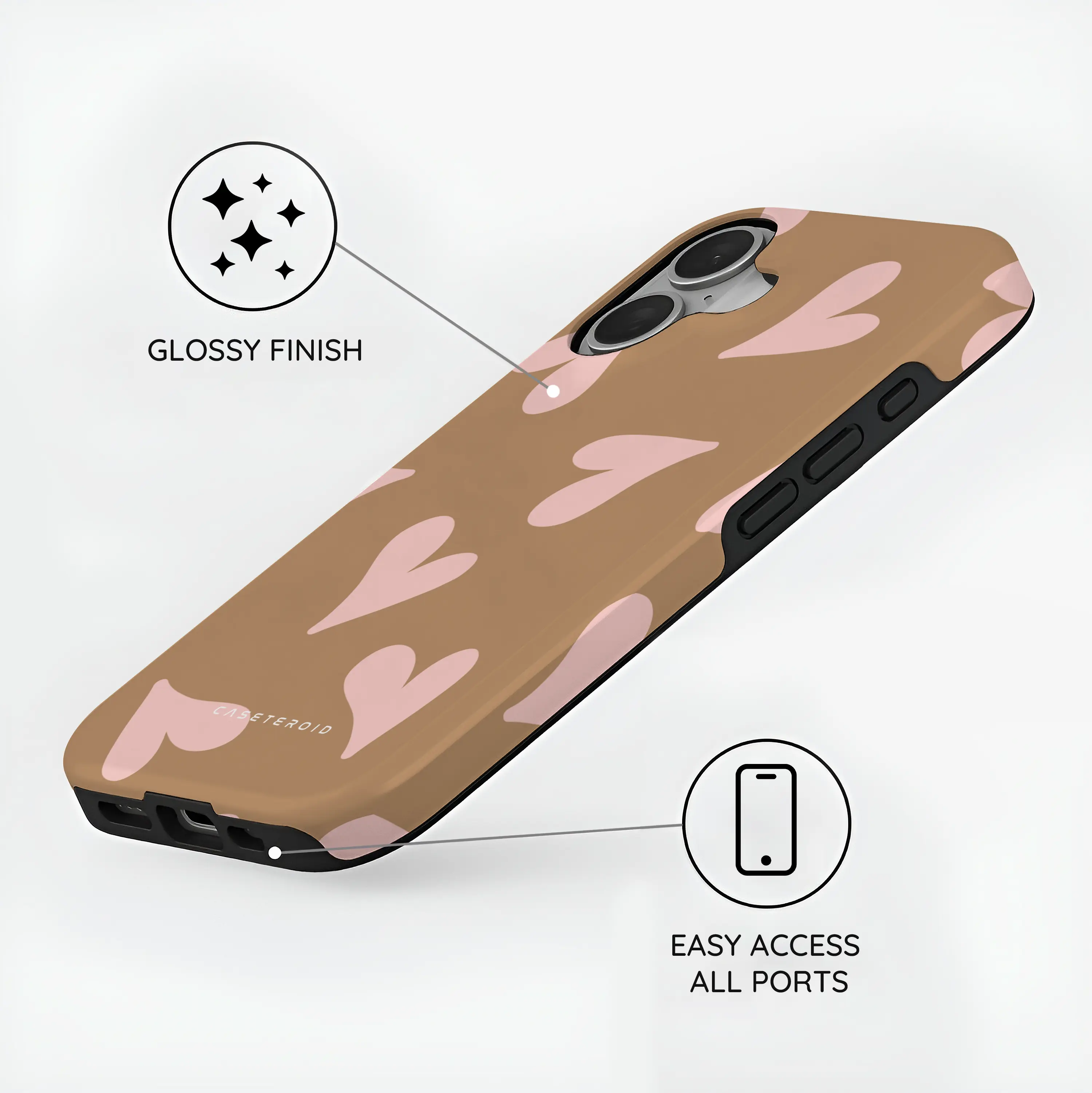 Sandy Hearts - iPhone 16 Case