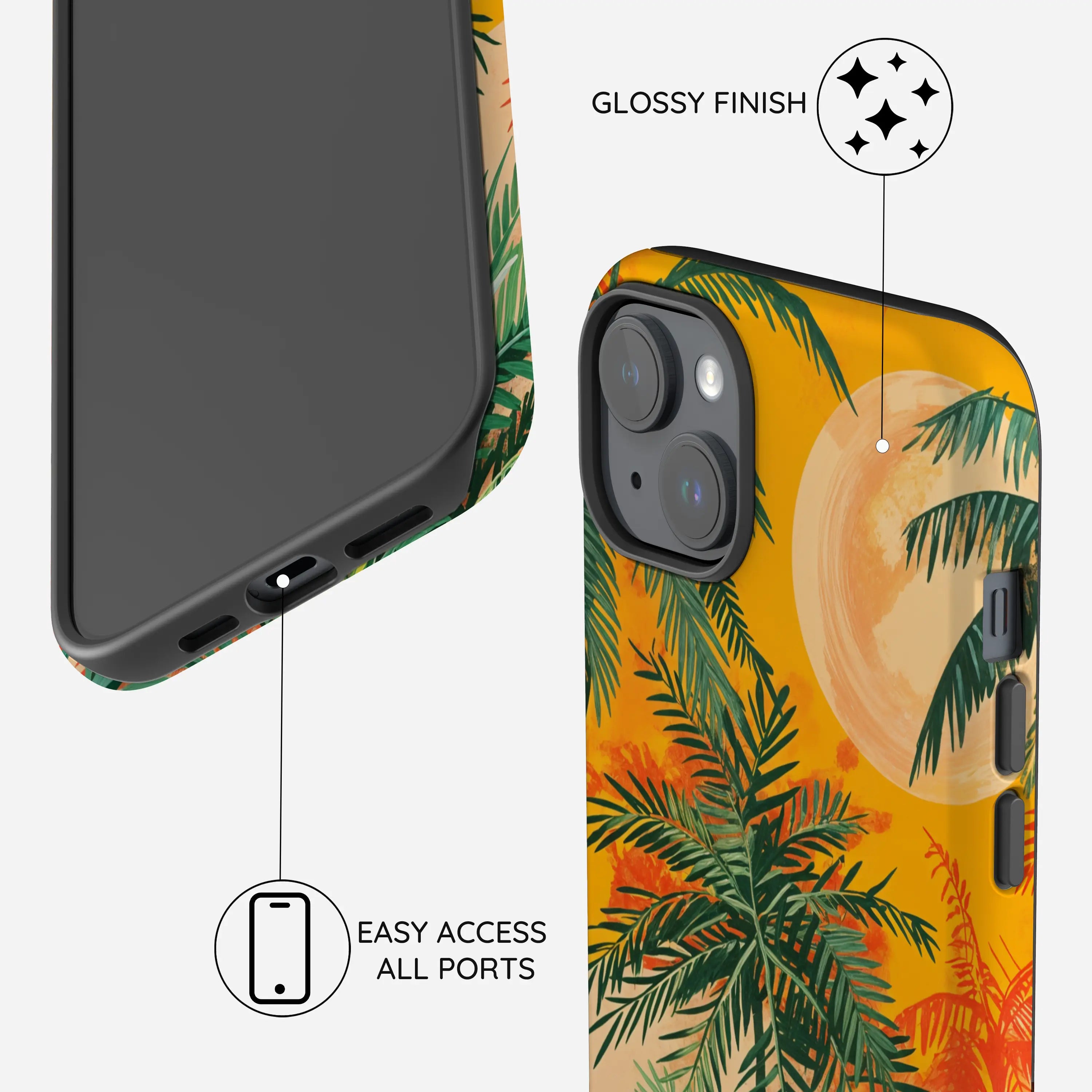 Sunset Shores Symphony - iPhone 15 Plus Case