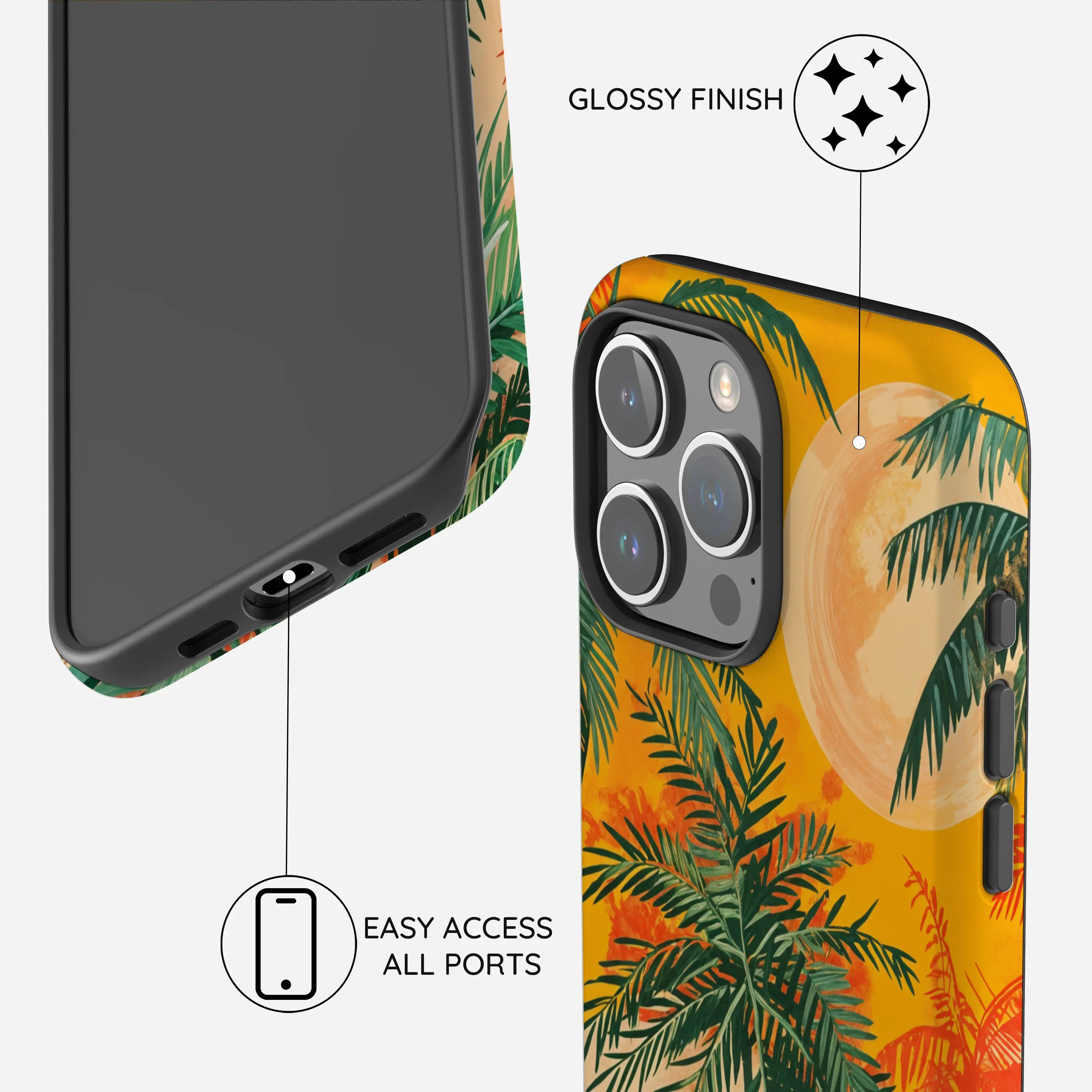 Sunset Shores Symphony - iPhone 15 Pro Case