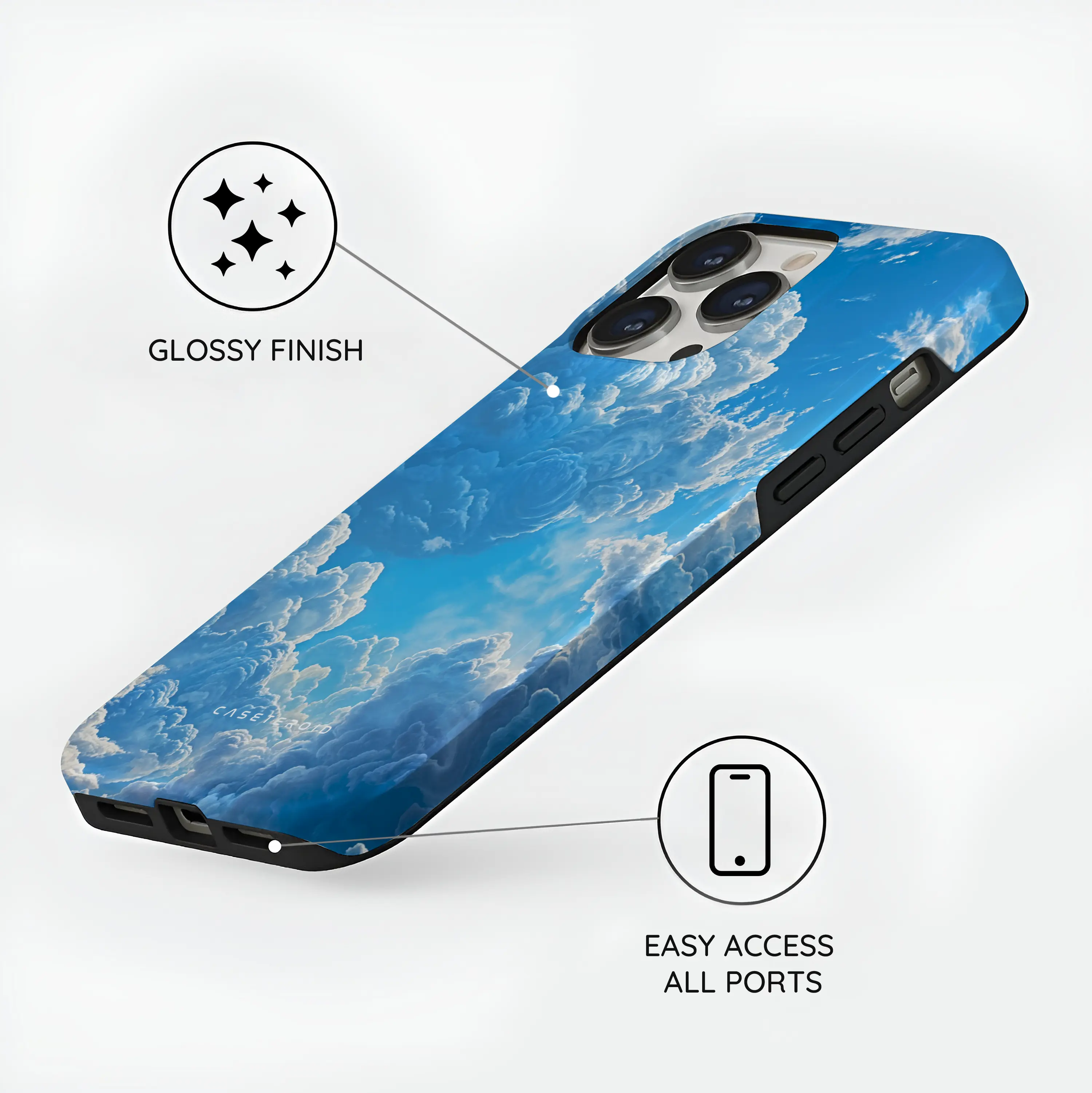 Tranquil Skyward Horizon - iPhone 14 Pro Case