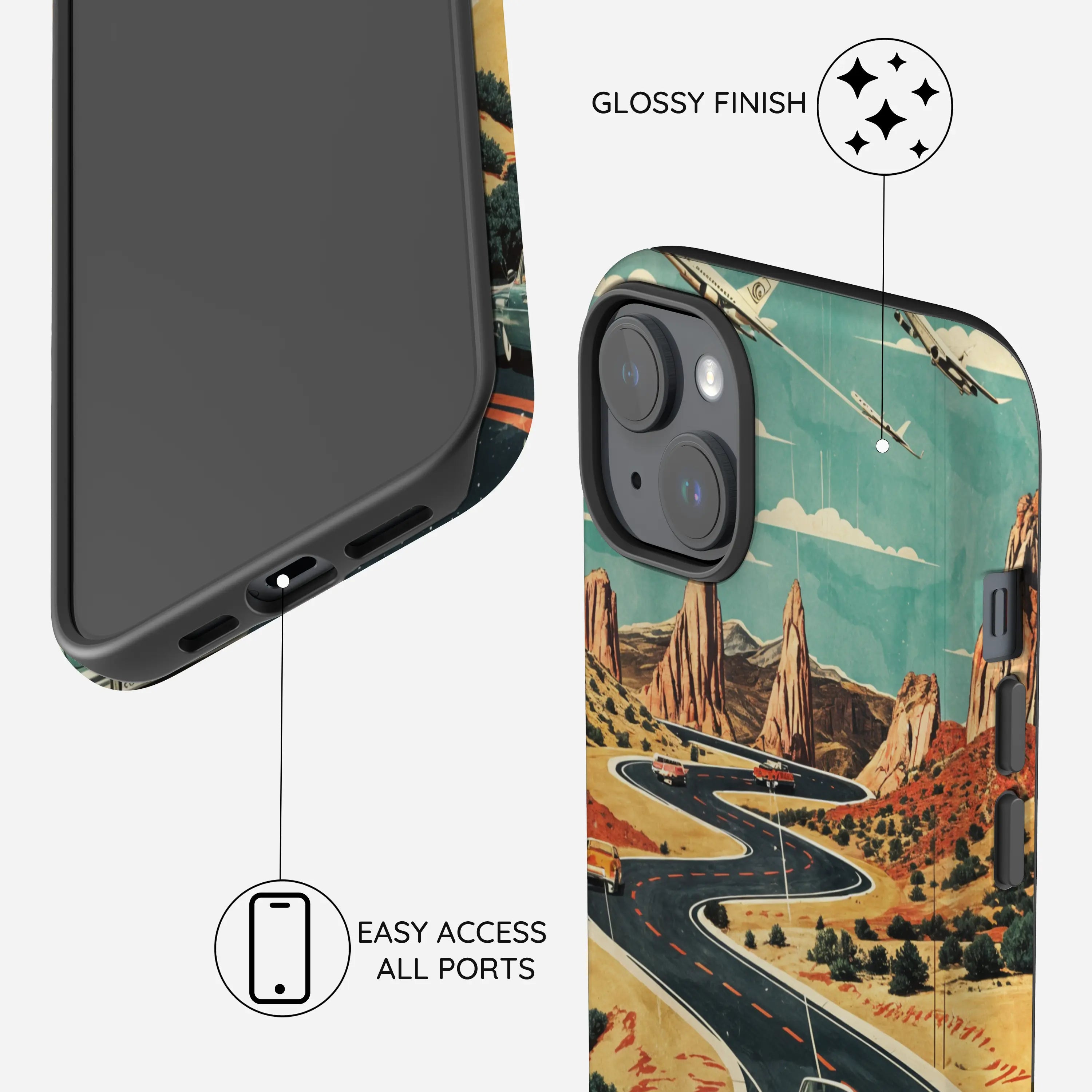 Vintage Journey Route - iPhone 15 Plus Case