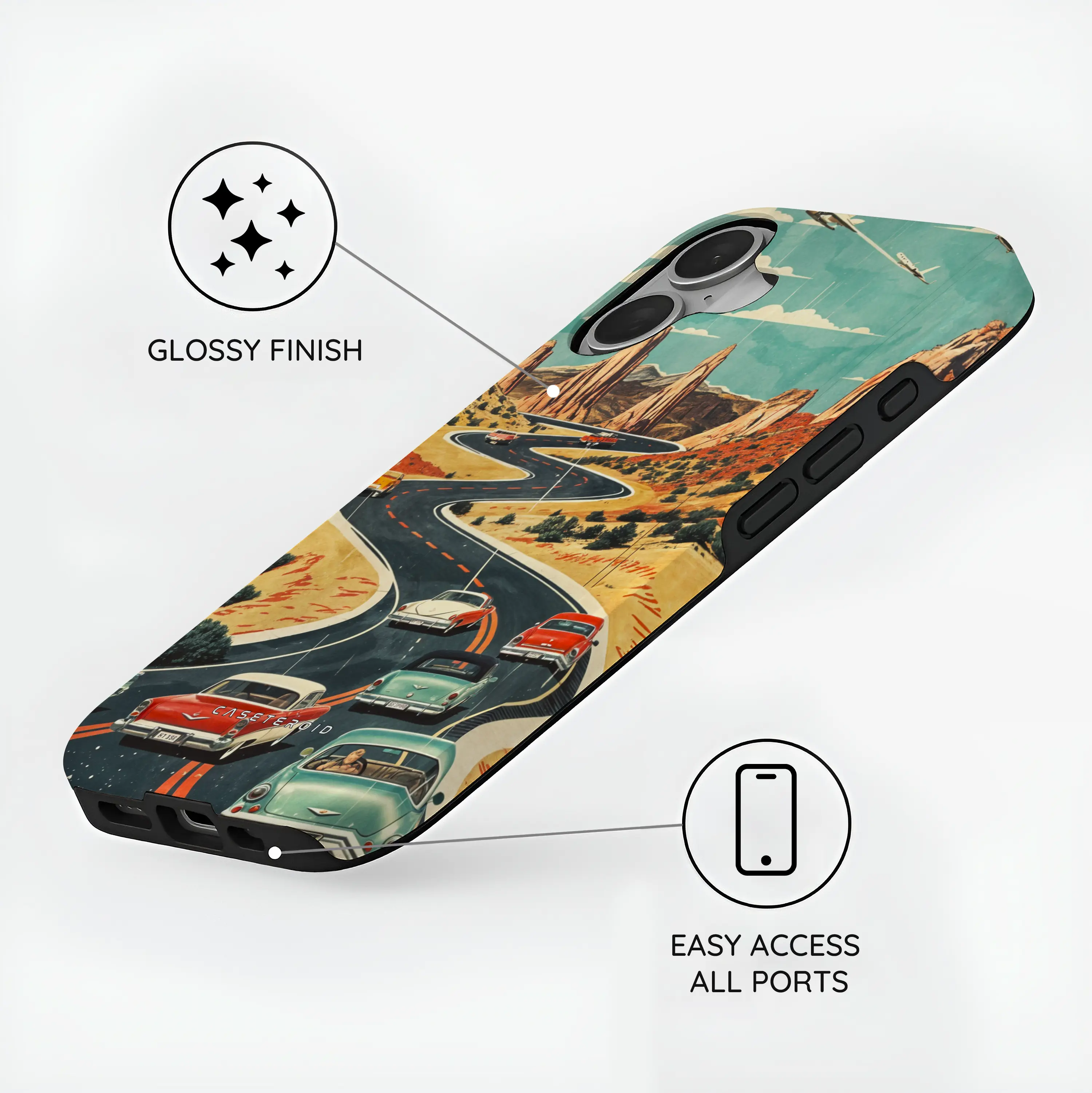 Vintage Journey Route - iPhone 16 Case