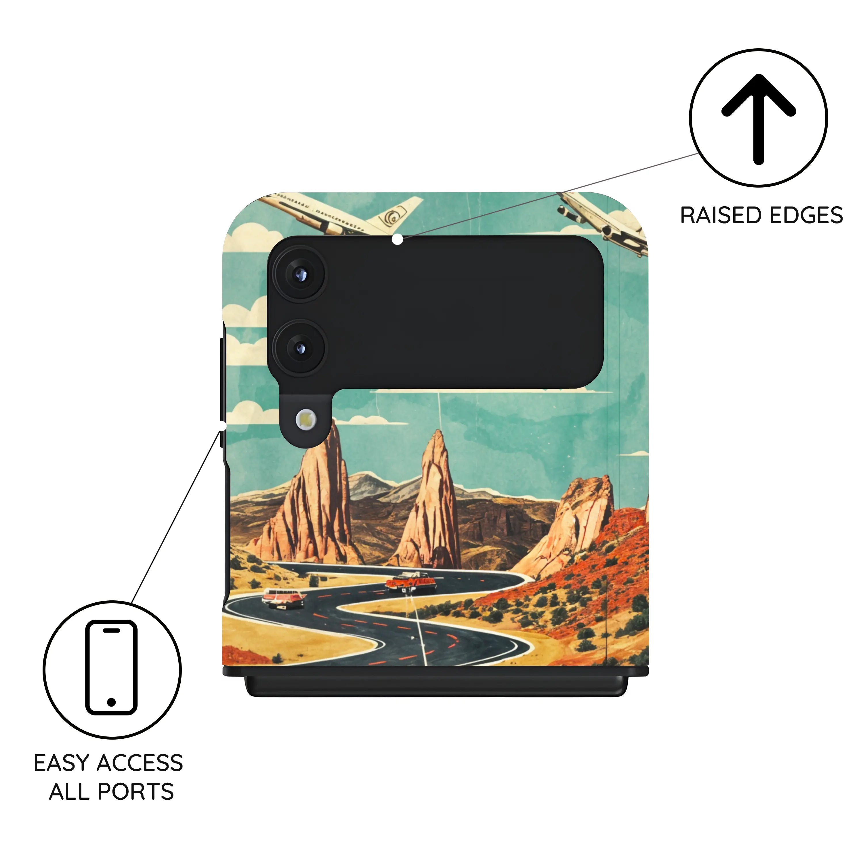 Vintage Journey Route - Samsung Galaxy Z Flip 4 Case