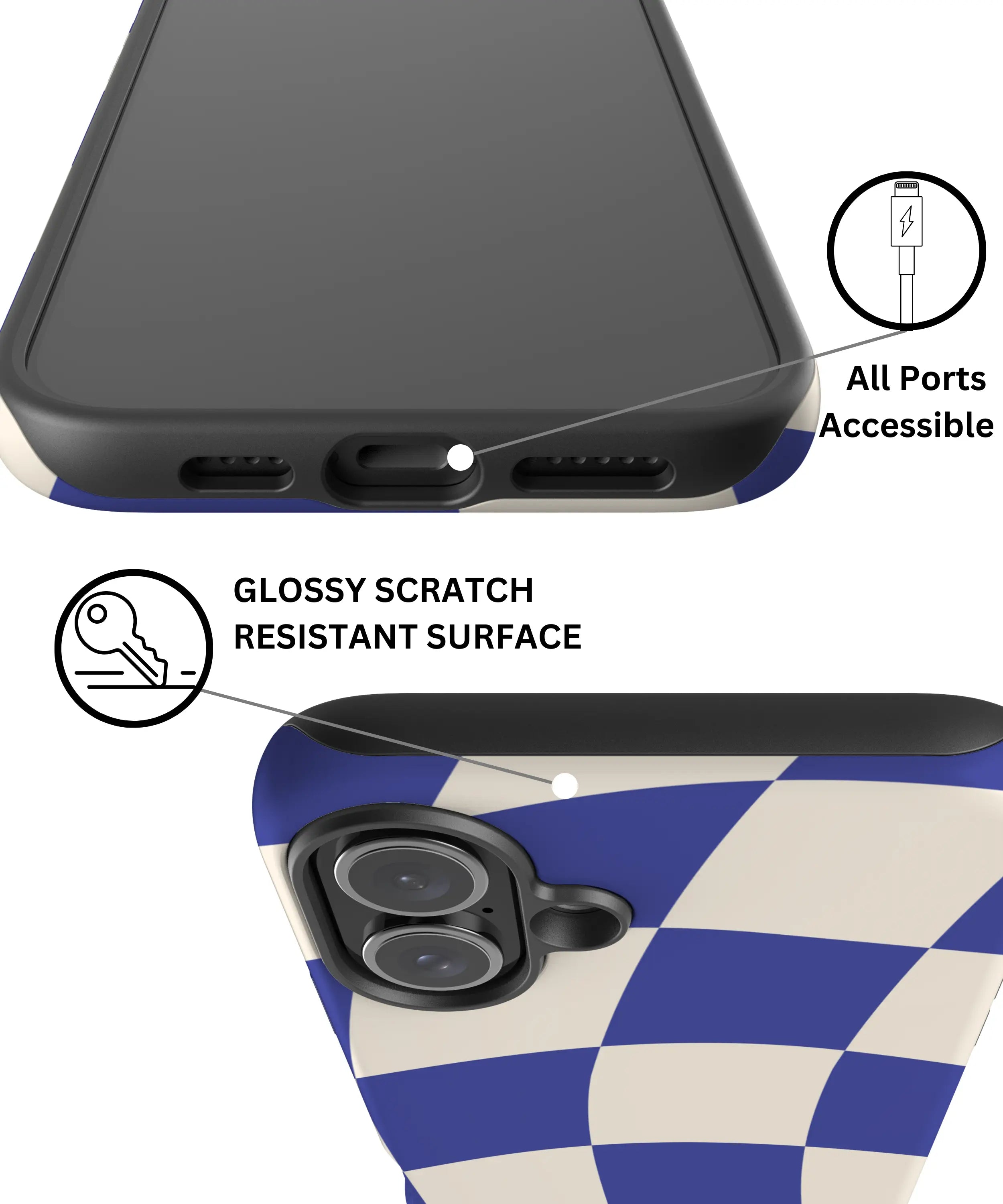 Azure Checkmate - iPhone 16 Case