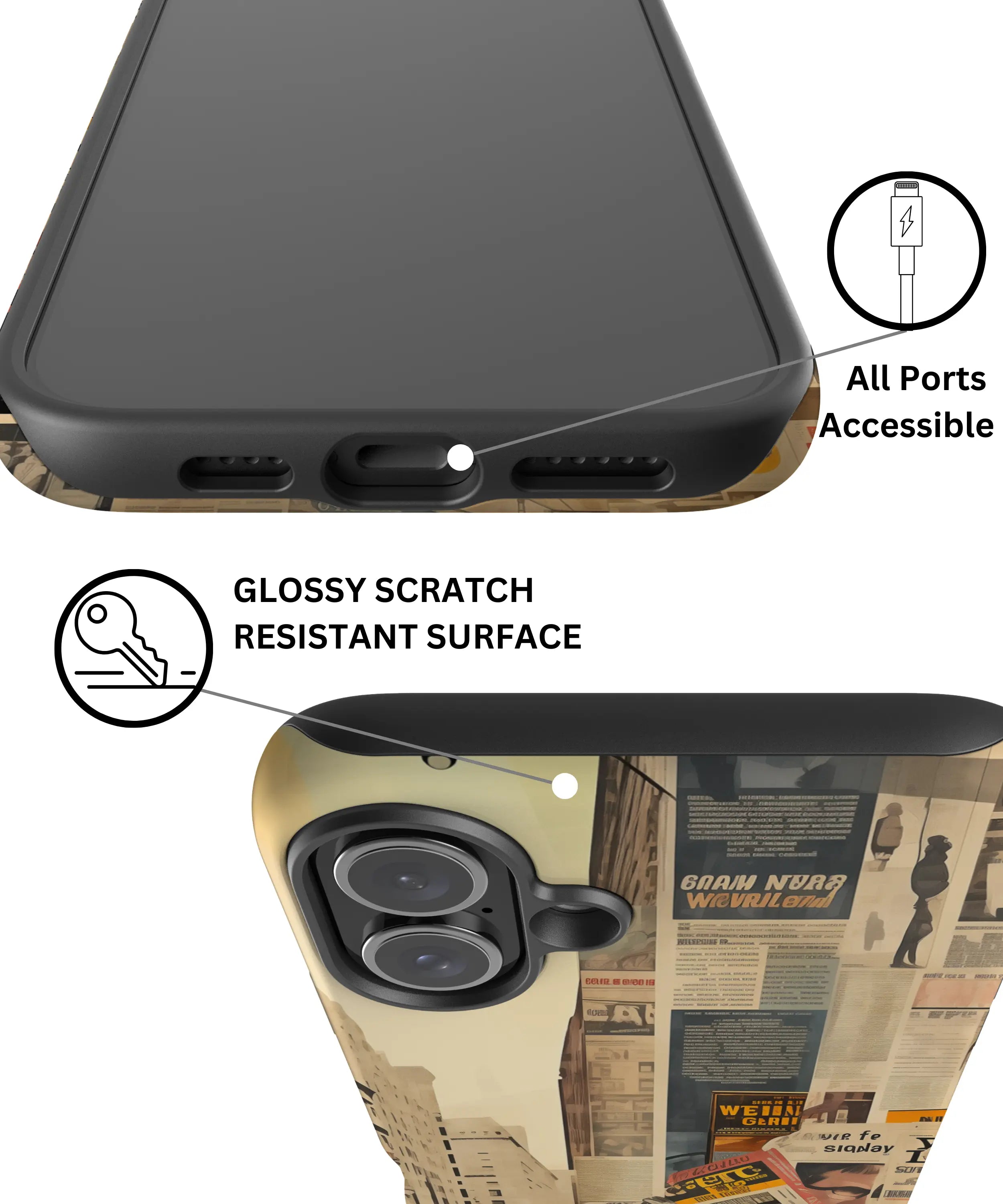 Newsprint Chronicles - iPhone 16 Case