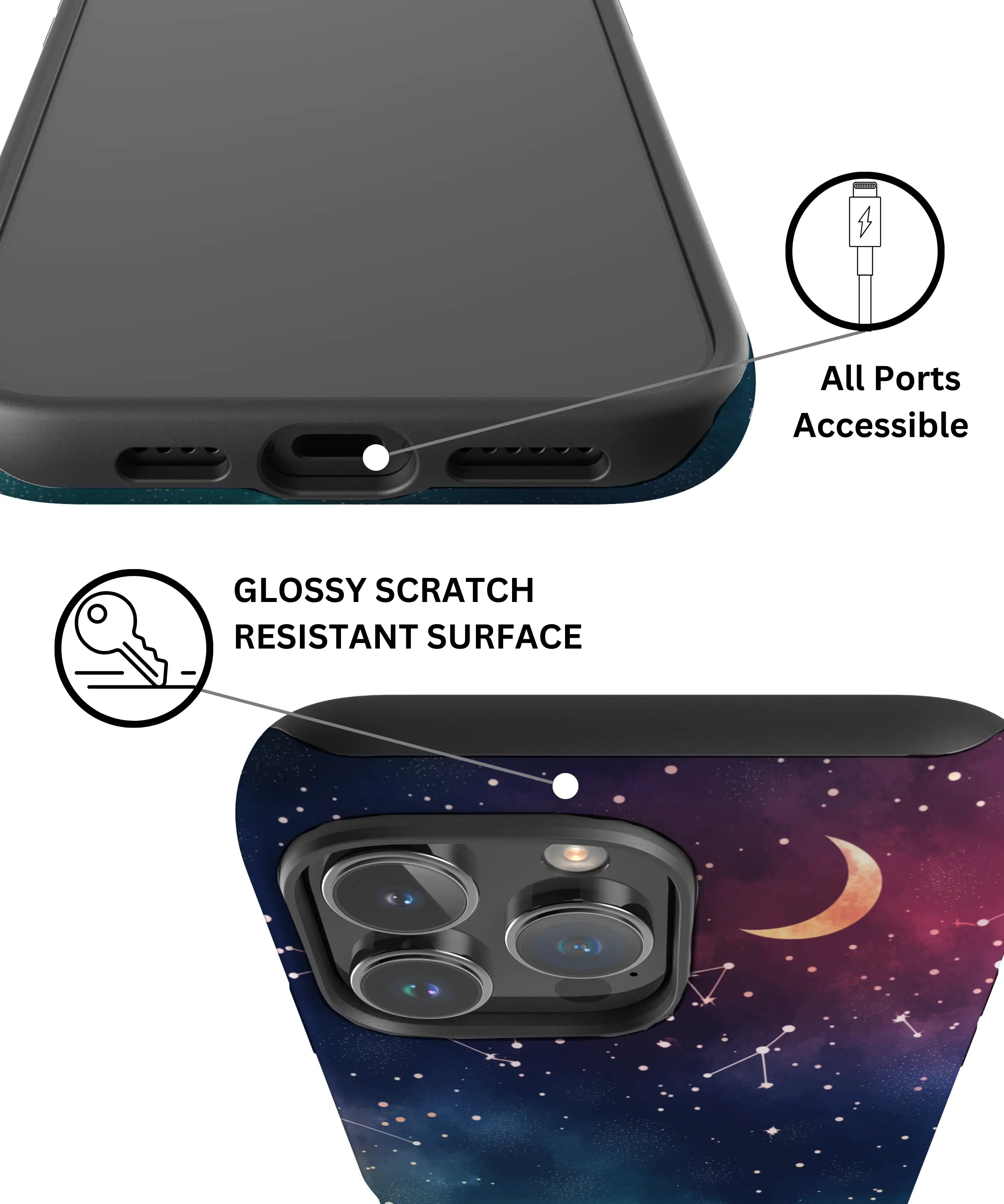 Cosmic Moonlit Pattern - iPhone 16 Pro Max Case