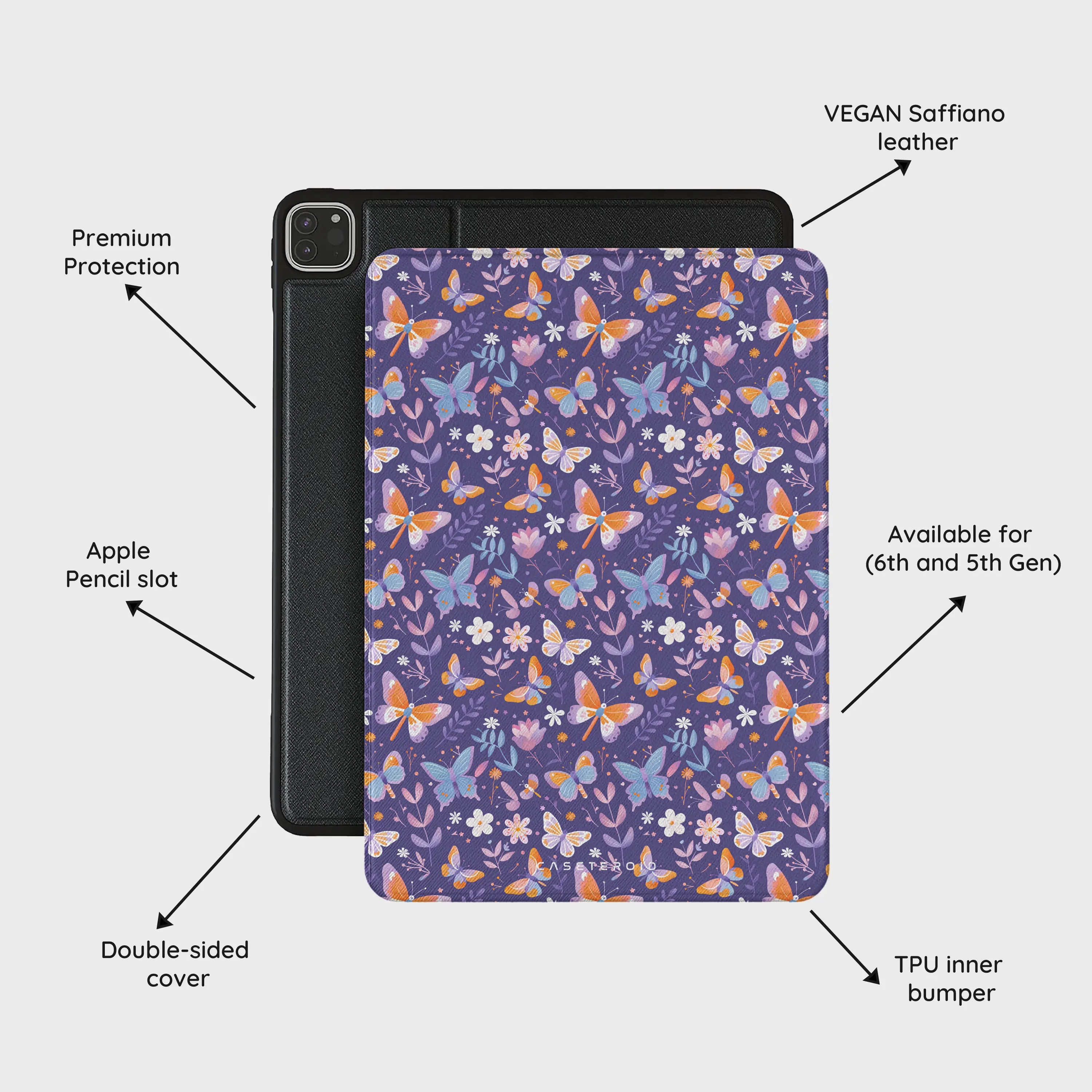 Violet Flutter - iPad Pro 12.9 (6th/5th Gen) Case