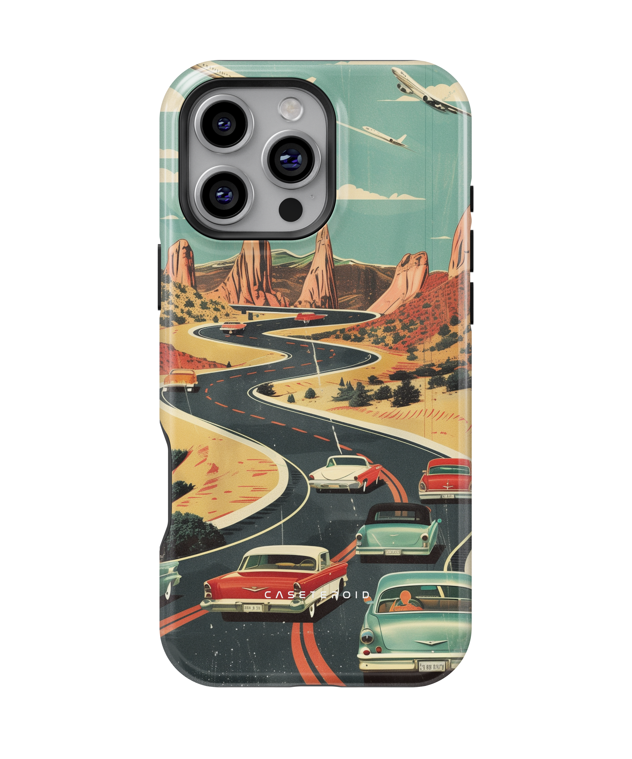 iPhone Tough Case with MagSafe - Vintage Journey Route - CASETEROID