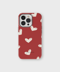 iPhone Tough Case with MagSafe - Crimson Love Notes - CASETEROID