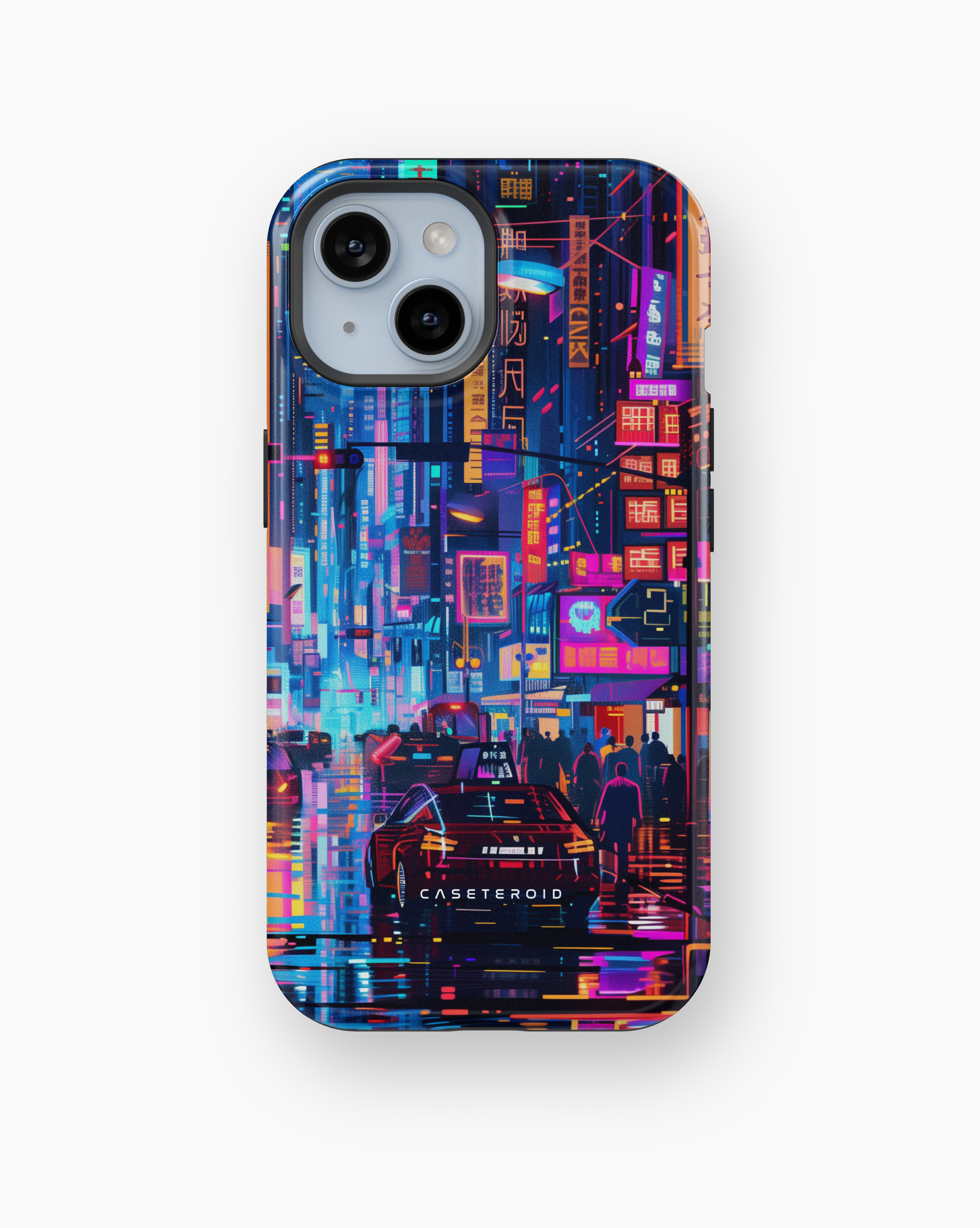 iPhone Tough Case with MagSafe - Neon Metropolis Matrix - CASETEROID
