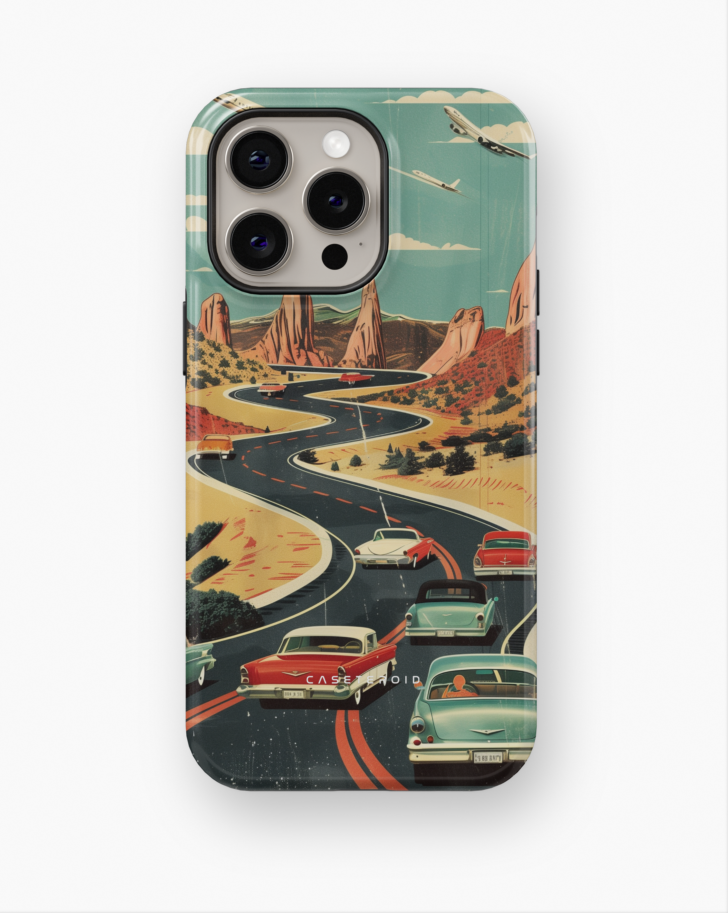 iPhone Tough Case with MagSafe - Vintage Journey Route - CASETEROID