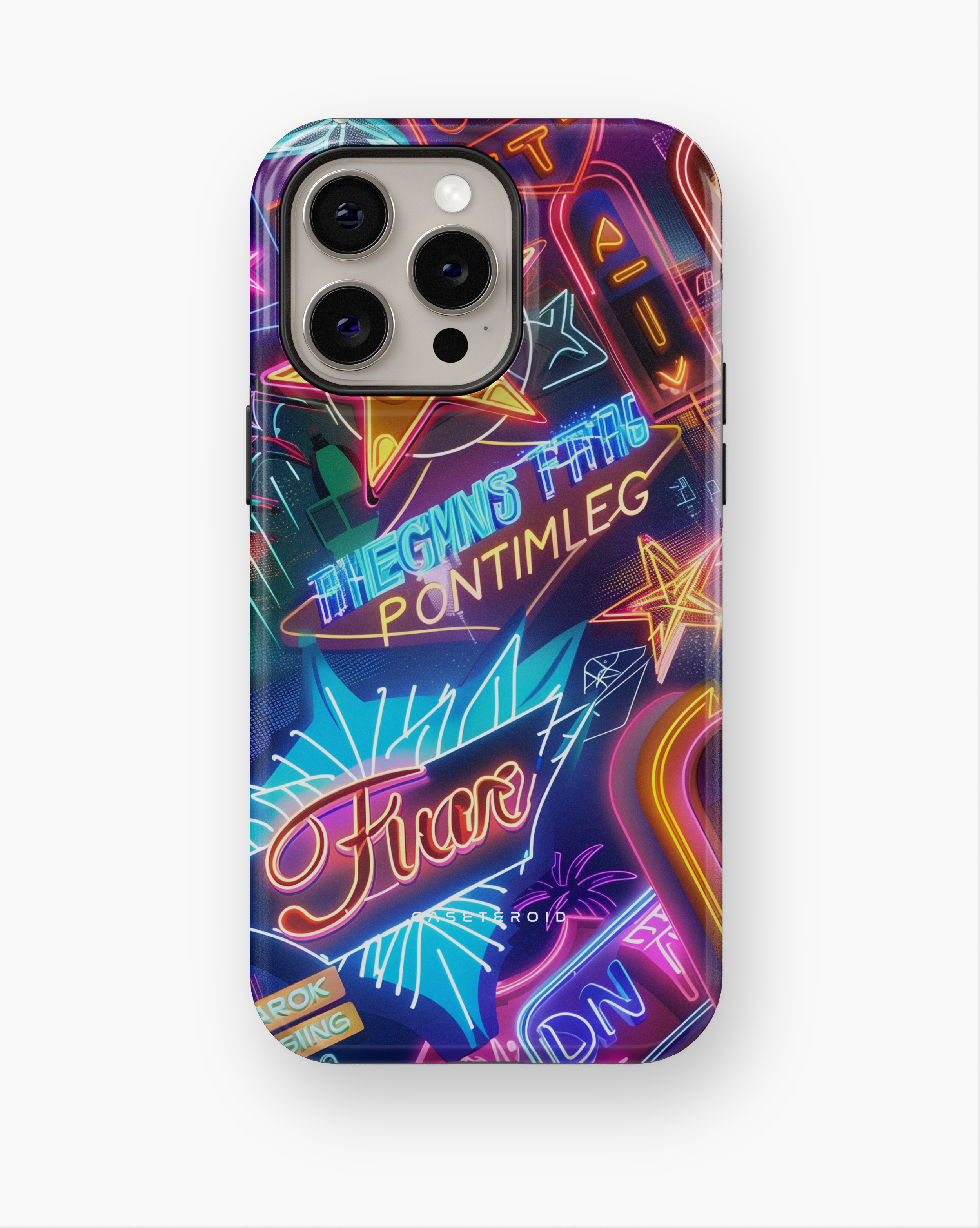 iPhone Tough Case With MagSafe - Vivid Neon Nights - CASETEROID