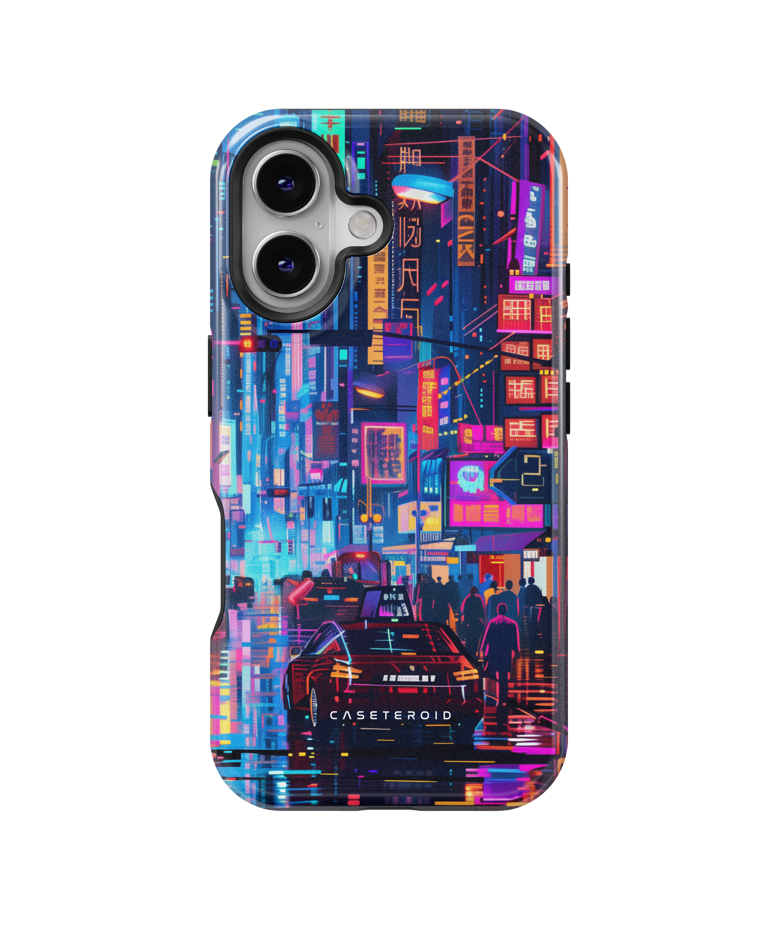 iPhone Tough Case with MagSafe - Neon Metropolis Matrix - CASETEROID