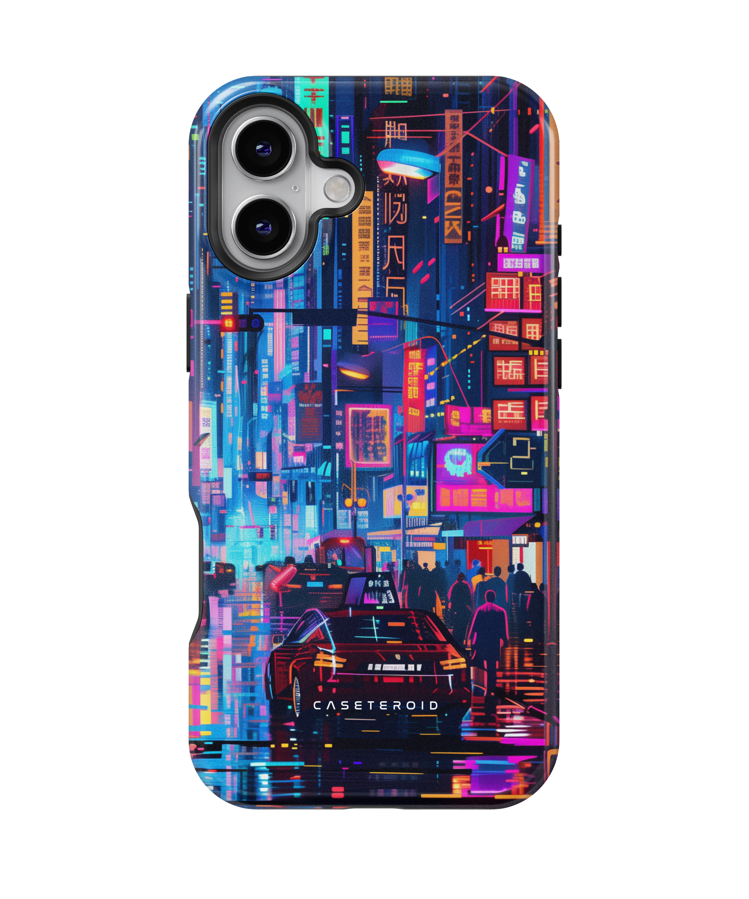 iPhone Tough Case with MagSafe - Neon Metropolis Matrix - CASETEROID