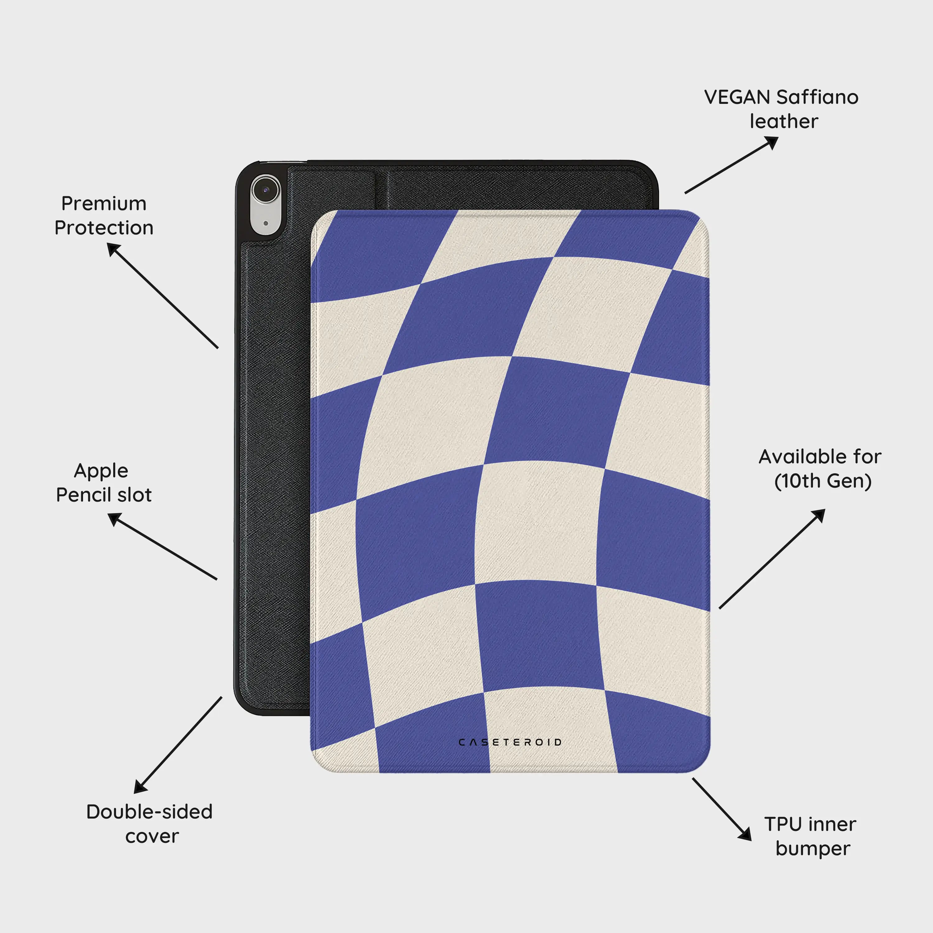 Azure Checkmate - iPad 10.9 (10th Gen) Case