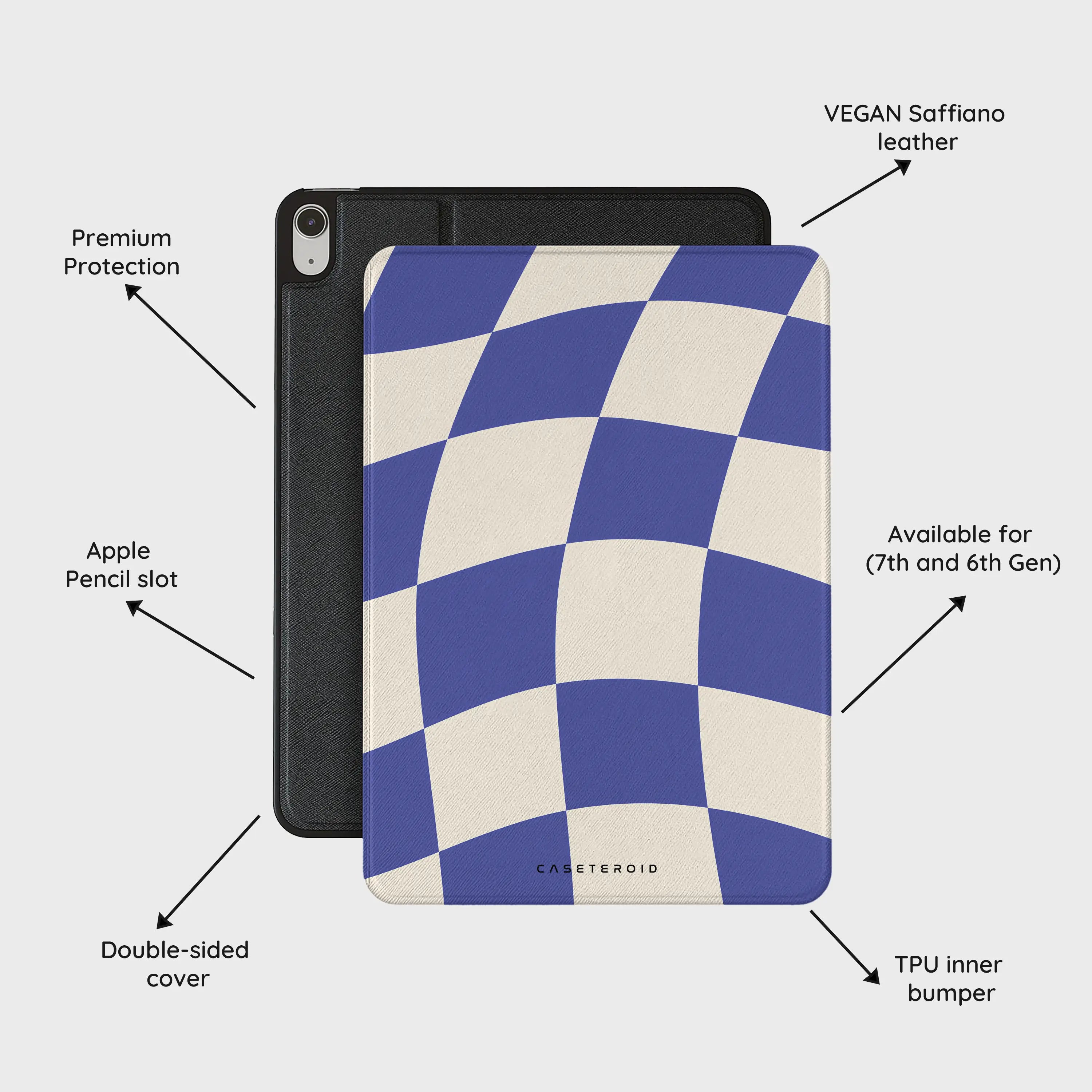 Azure Checkmate - iPad Air 11 (7th/6th Gen) Case