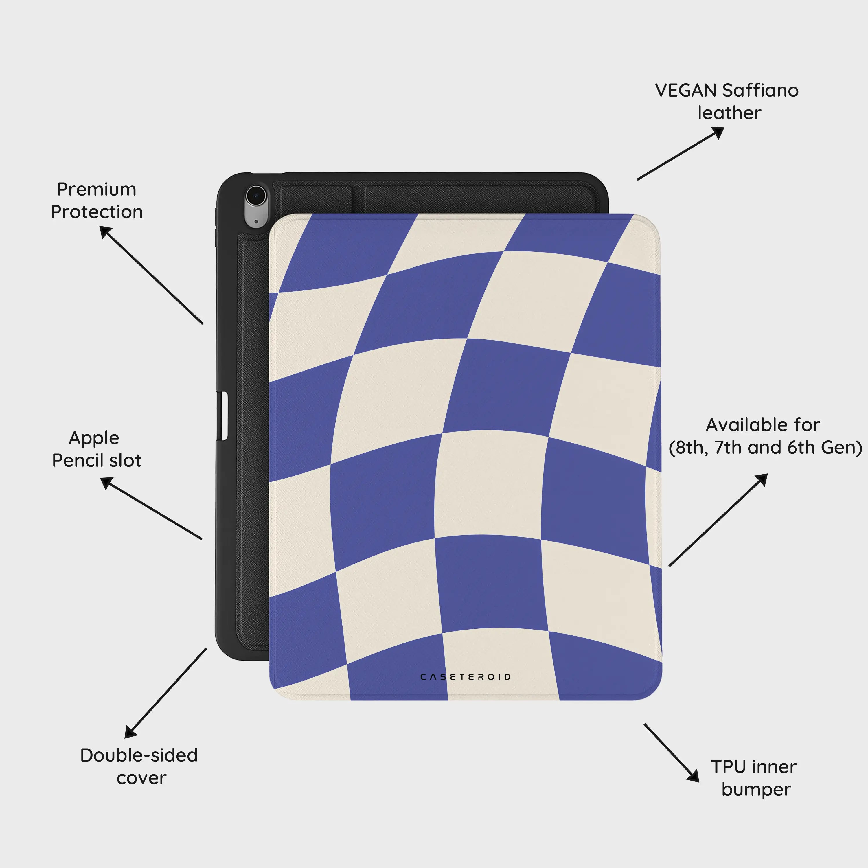 Azure Checkmate - iPad Air 13 (8th/7th/6th Gen) Case
