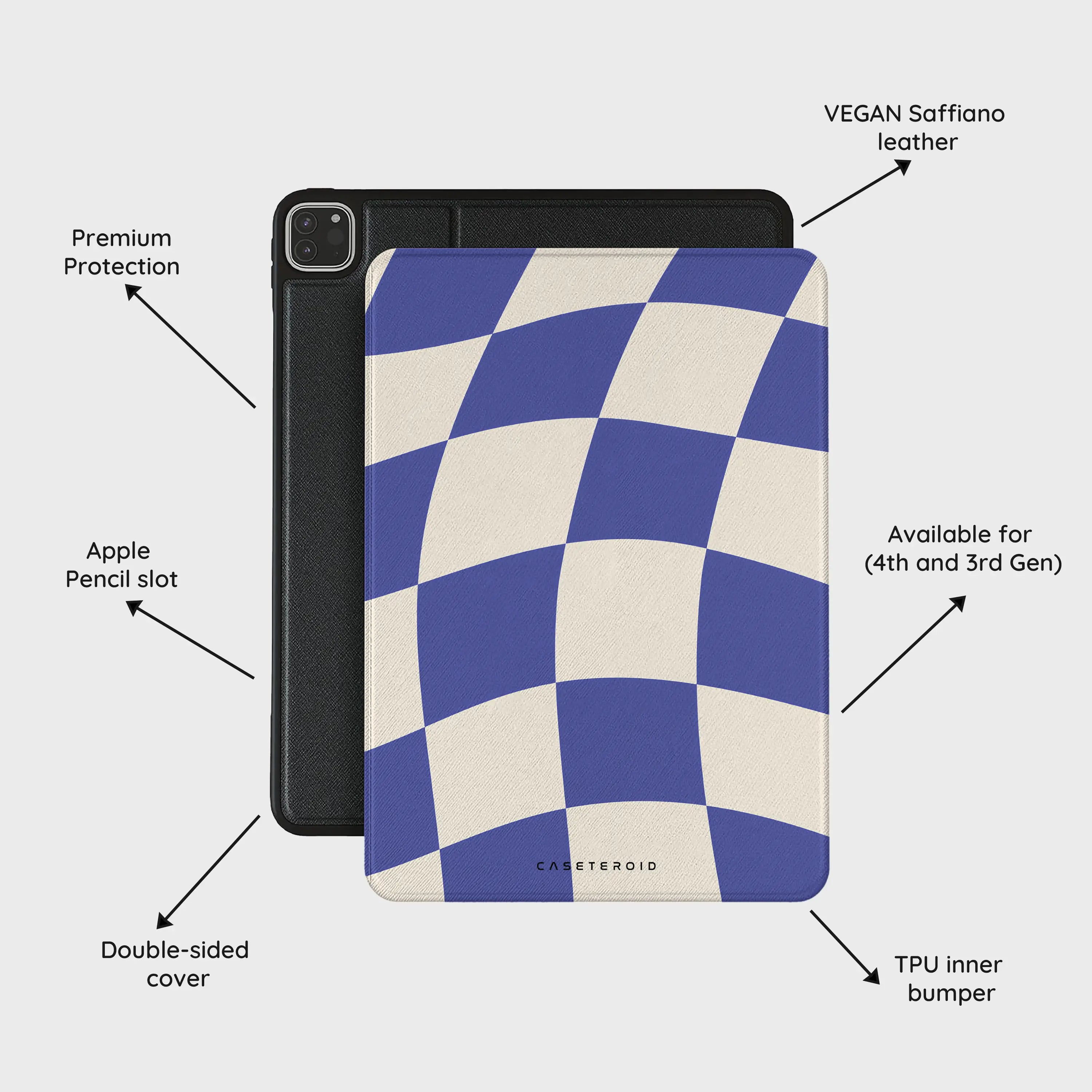 Azure Checkmate - iPad Pro 11 (4th/3rd Gen) Case