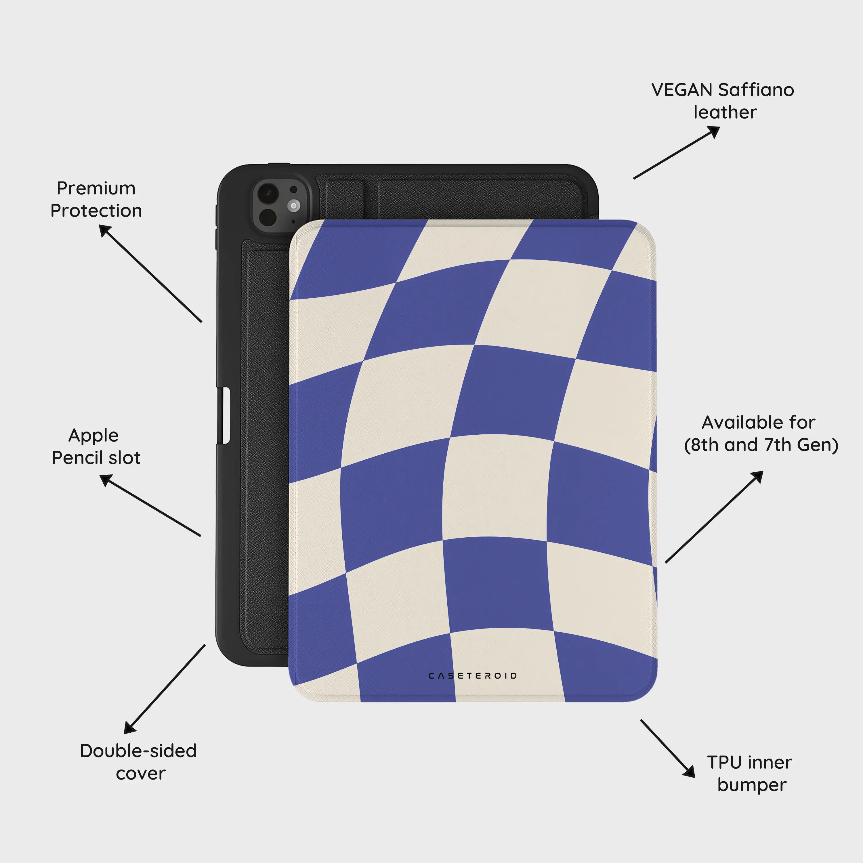 Azure Checkmate - iPad Pro 11 (8th/7th Gen) Case